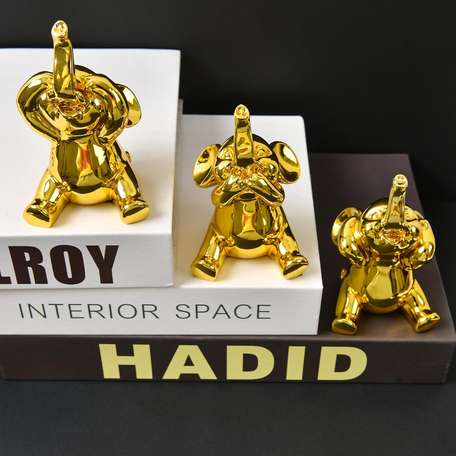 Cute Small Set of 3 Elephant Statues Home Decor
