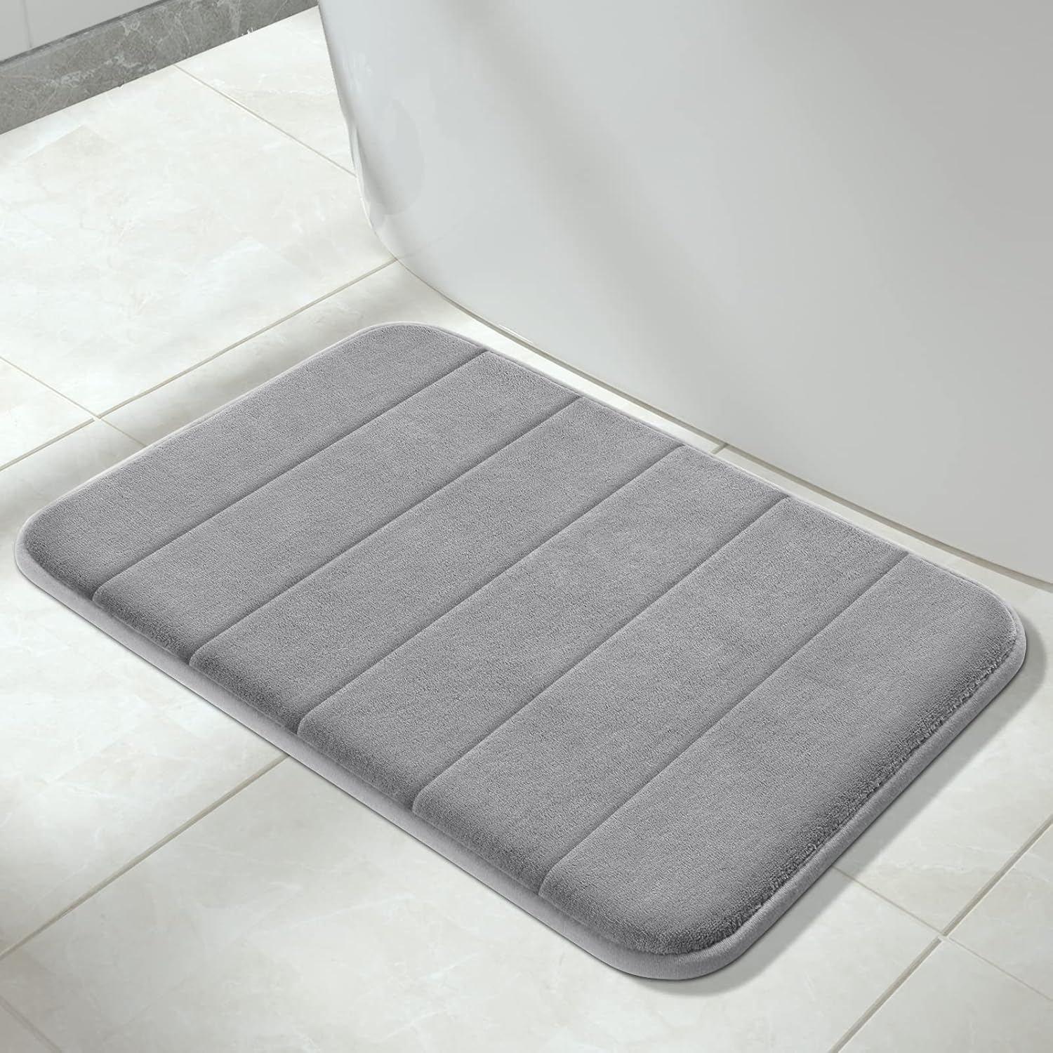 Yimobra Memory Foam Bath Mat Rug 24x17 Inches Grey