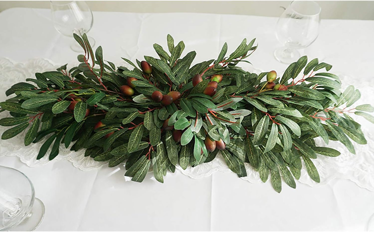 Belupai 30in Artificial Olive Leaves Swag