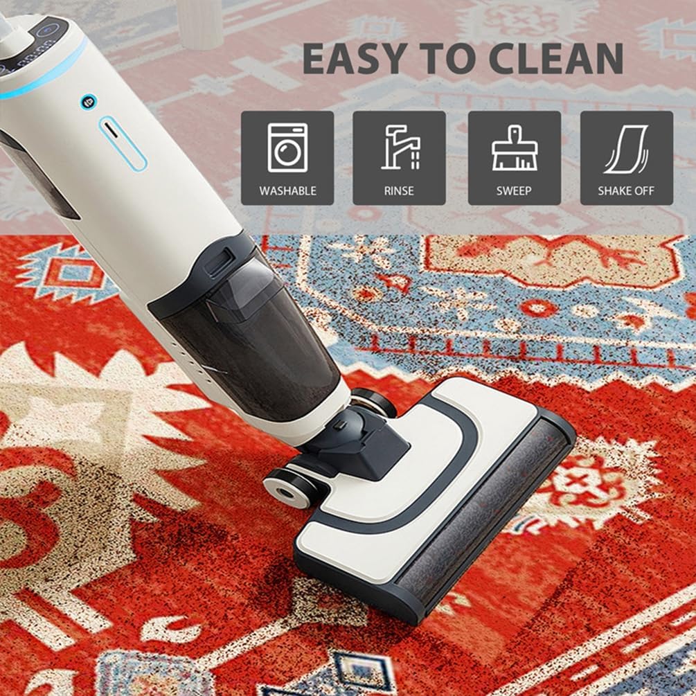 Soft Anti Fatigue Kitchen Rug with Distressed Floral Design