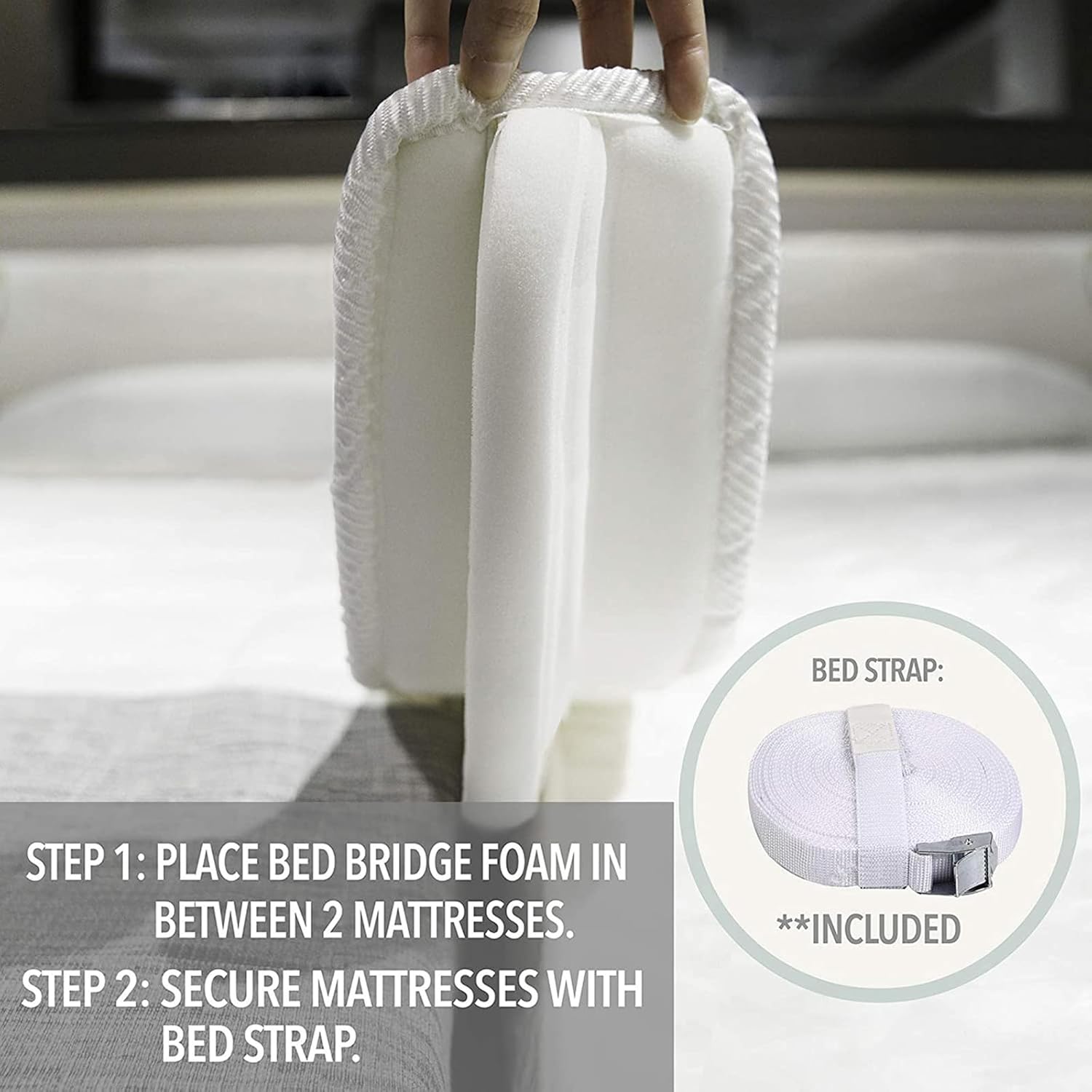 Wide Bed Bridge Twin To King Seamless Divider Filler