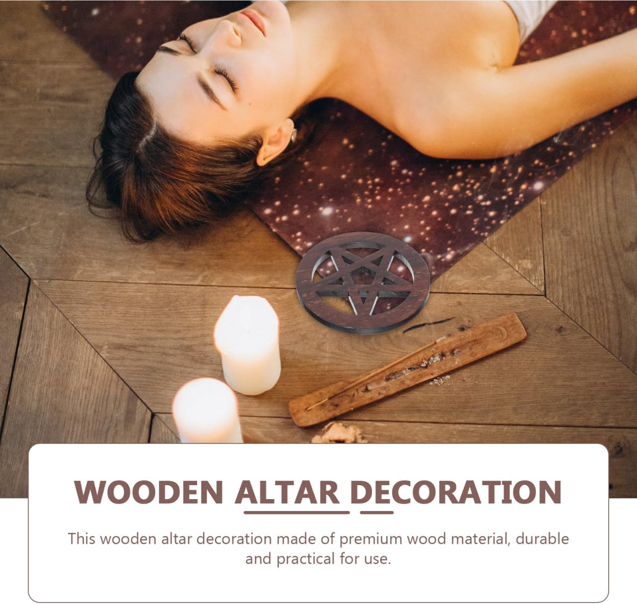 VOSAREA Pentagram Wooden Mat Wall Sign