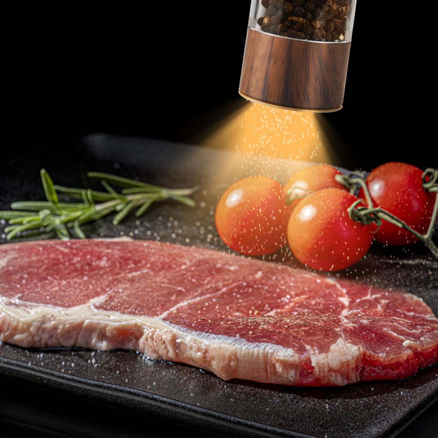 SOONHUA Electric Salt and Pepper Grinder Set with LED Light