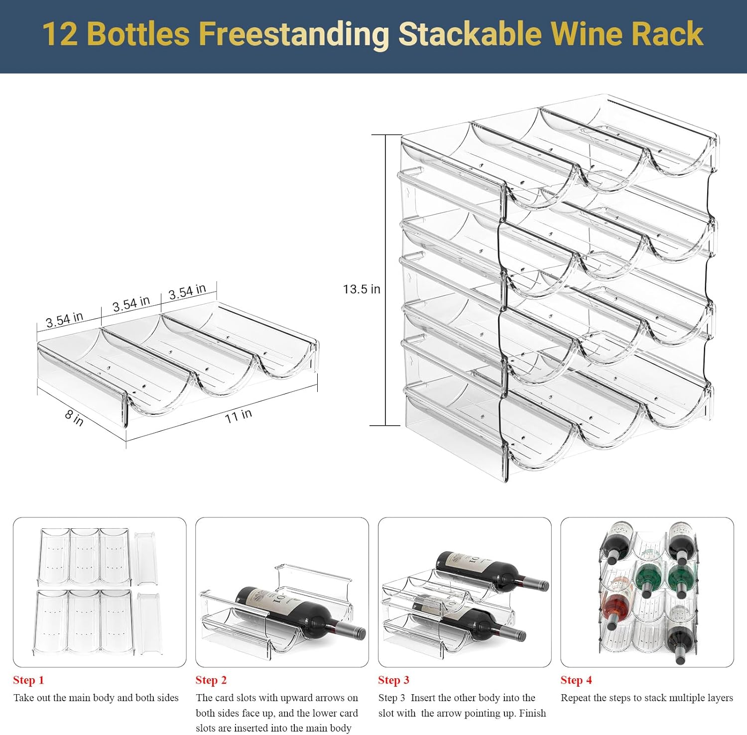 Benaep 4 Tier Plastic Bottle Organizer with 12 Containers