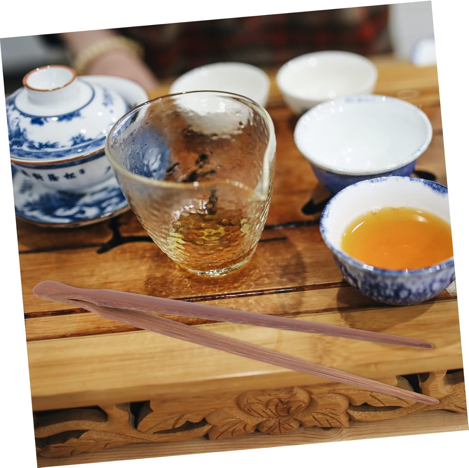 IMIKEYA Elegant Bamboo Tea Ceremony Clamp Multi-Purpose Cooking Tool