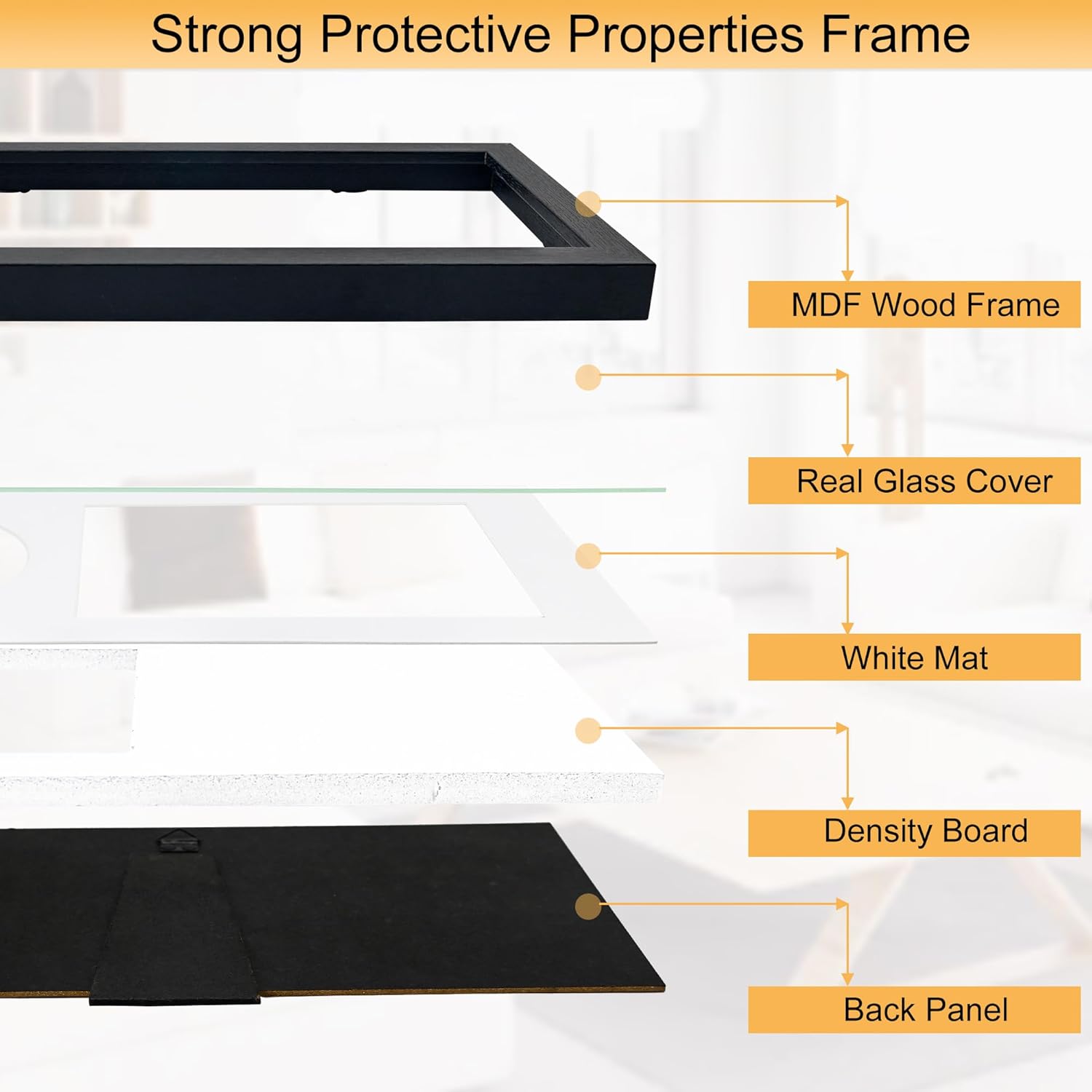 Hodeframe CD Wall Display Frame Black with White Mat