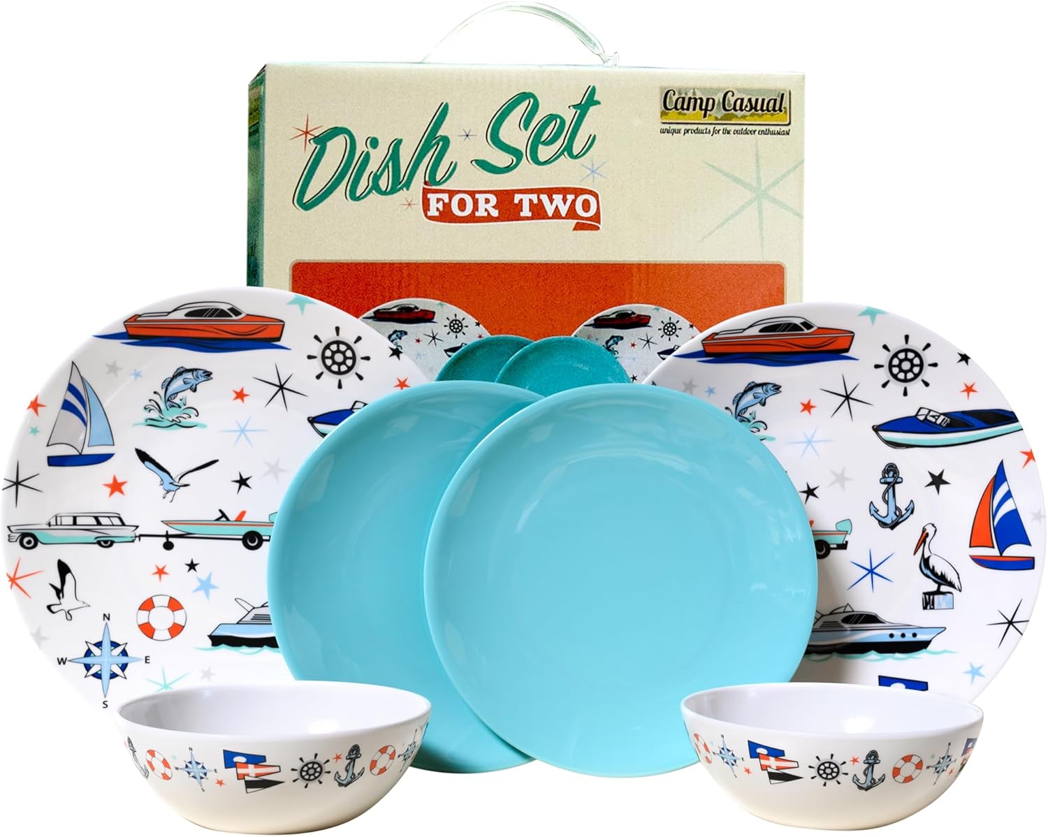 Camp Casual Melamine Dinnerware Set 6-Piece