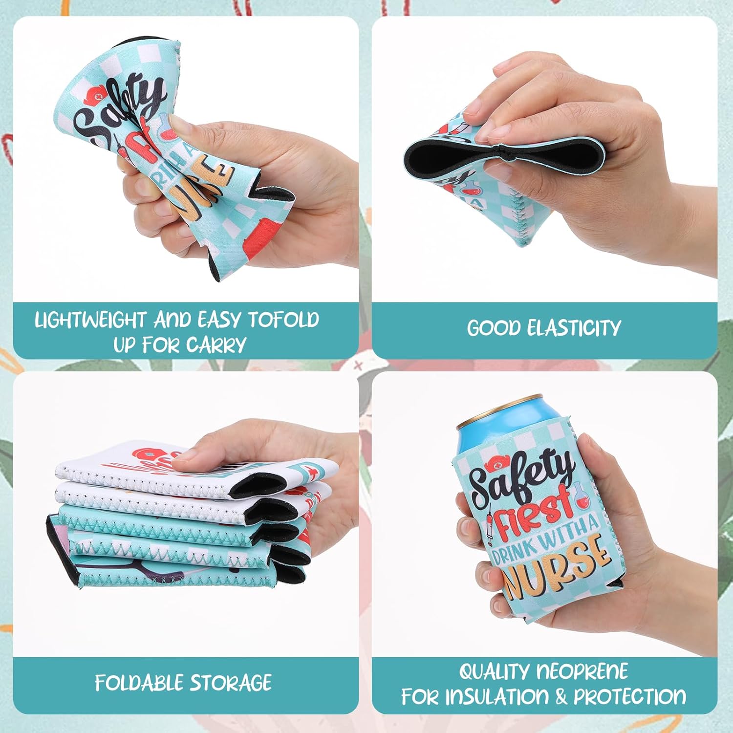 Nurses Week Funny Can Coolers 12 Pack Set