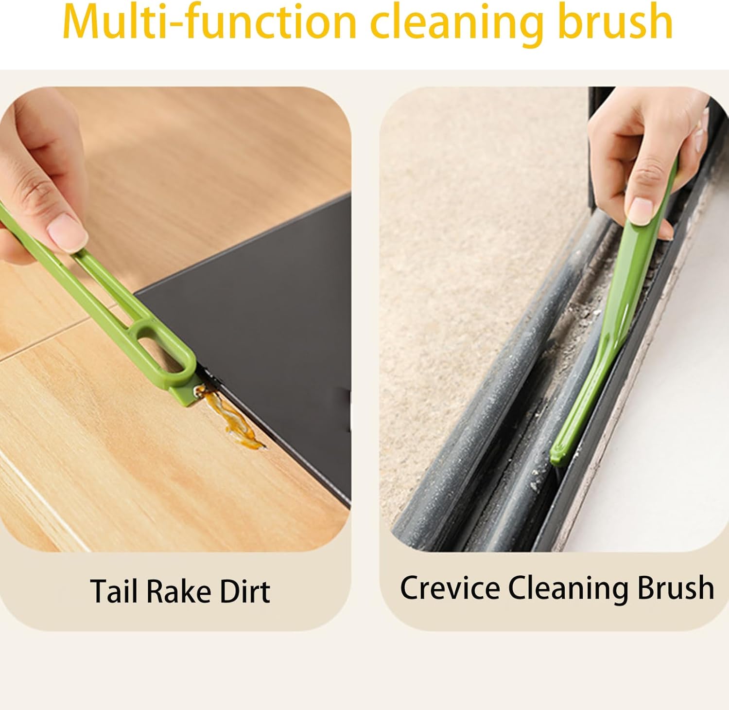 3 in 1 Multifunctional Crevice Cleaning Brush - Green