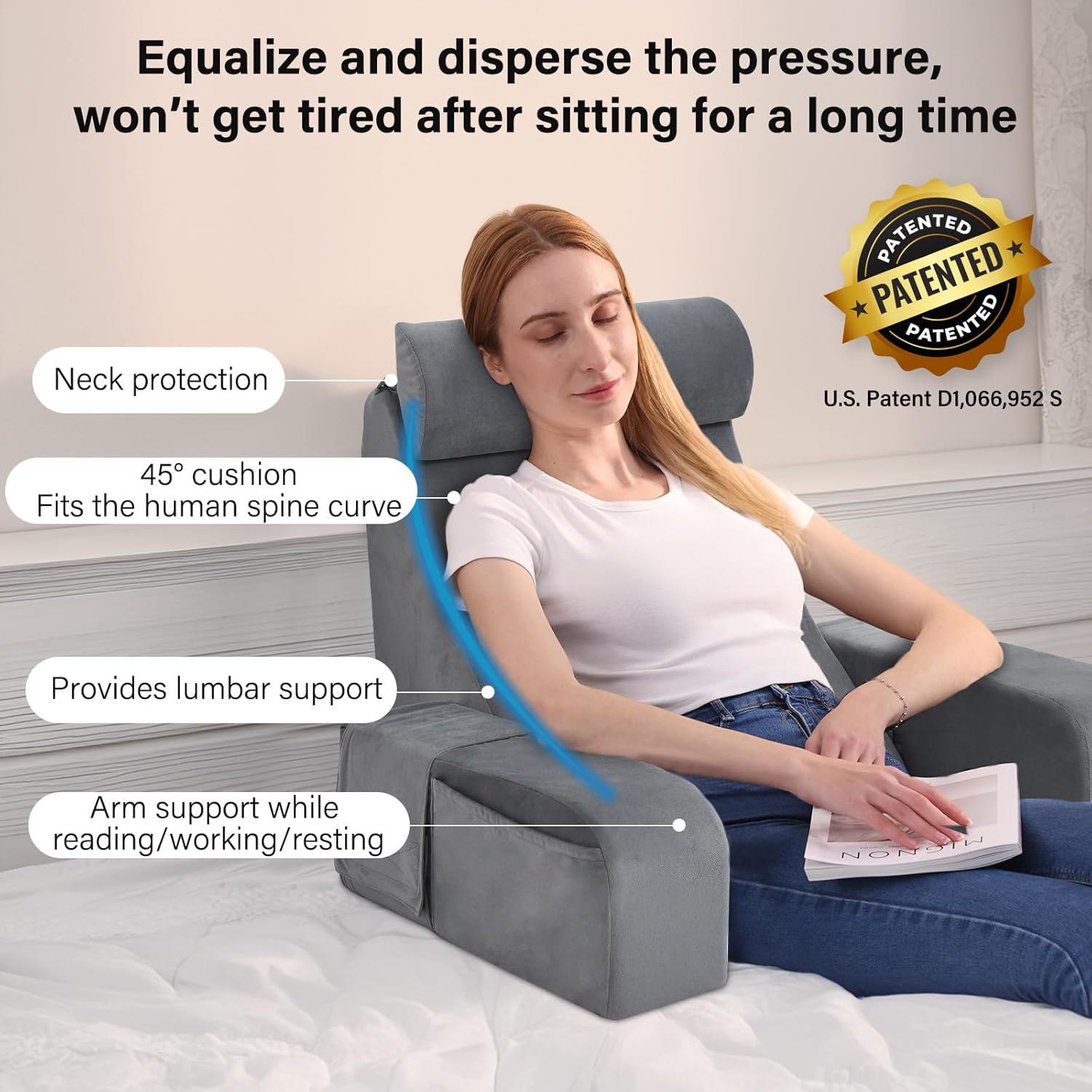 ENITYA Reading Pillow for Bed Sitting and Resting
