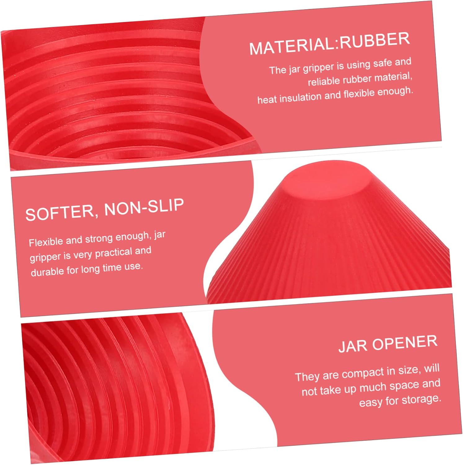 6pcs Rubber Jar Opener with Gripper Pad for Seniors