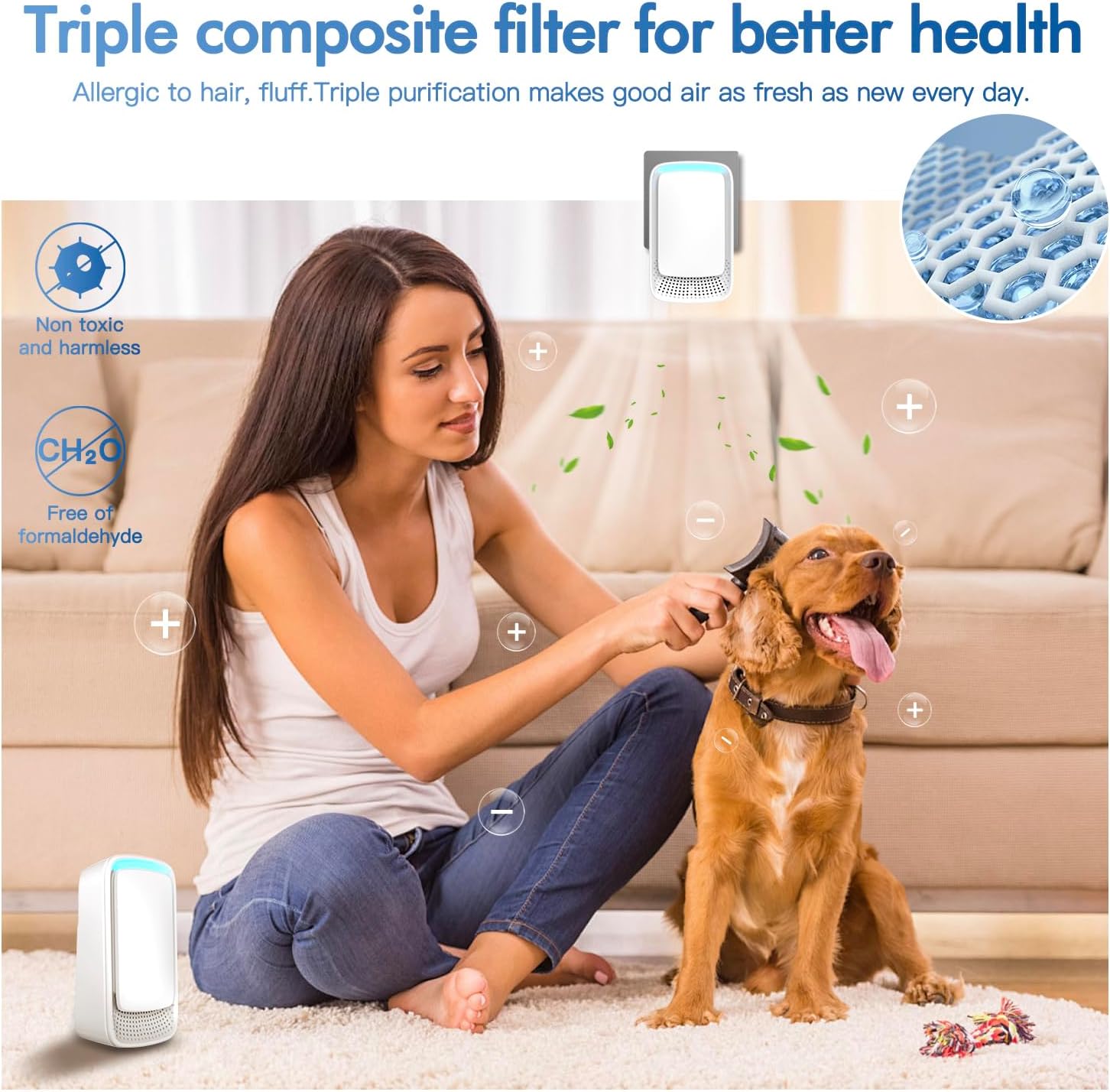 AUKUU Plug In Air Ionizers 4 Pack Negative Ion Purifier