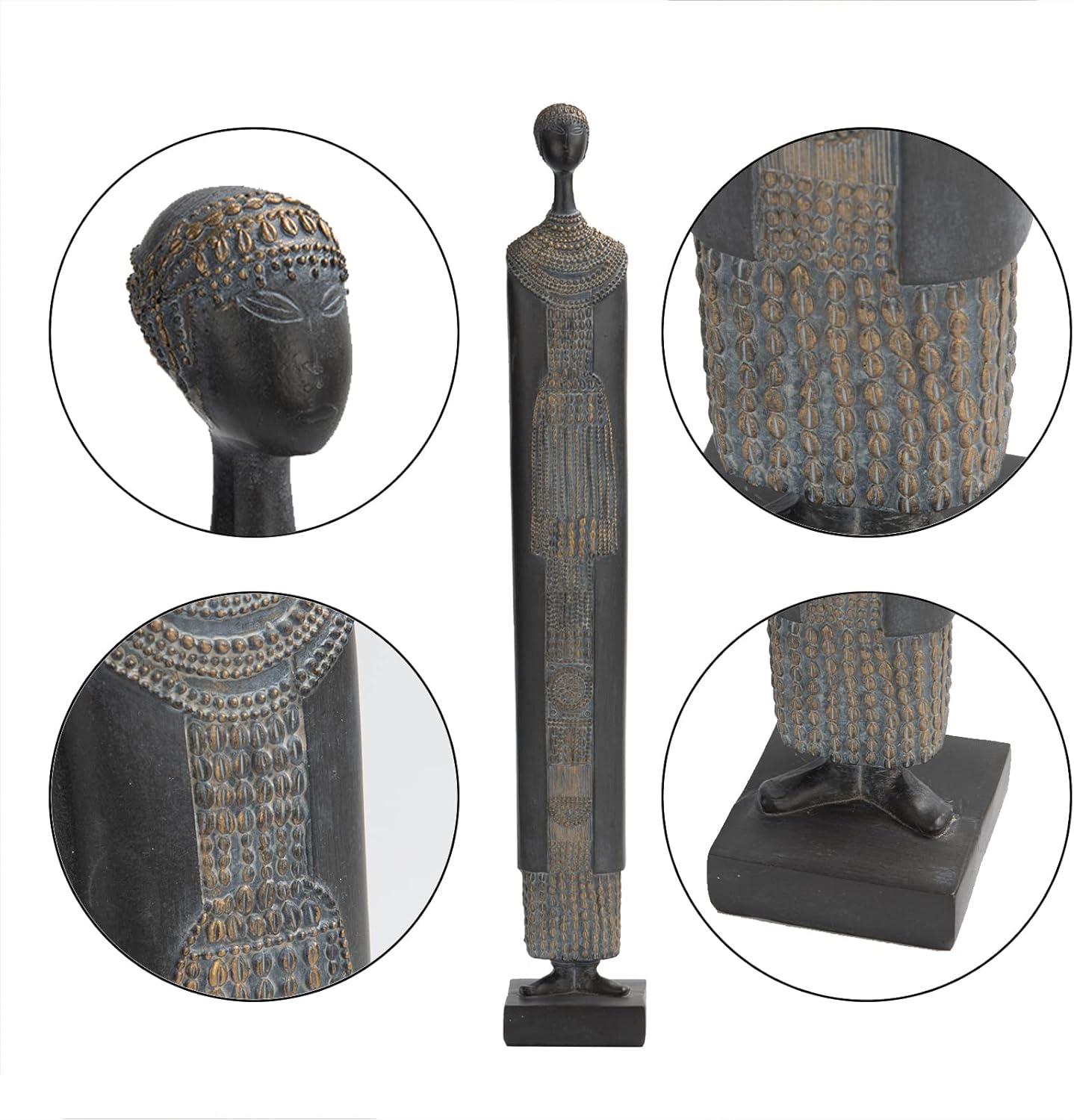 Guichifun African Tribal Lady Statue Figurine Home Decor