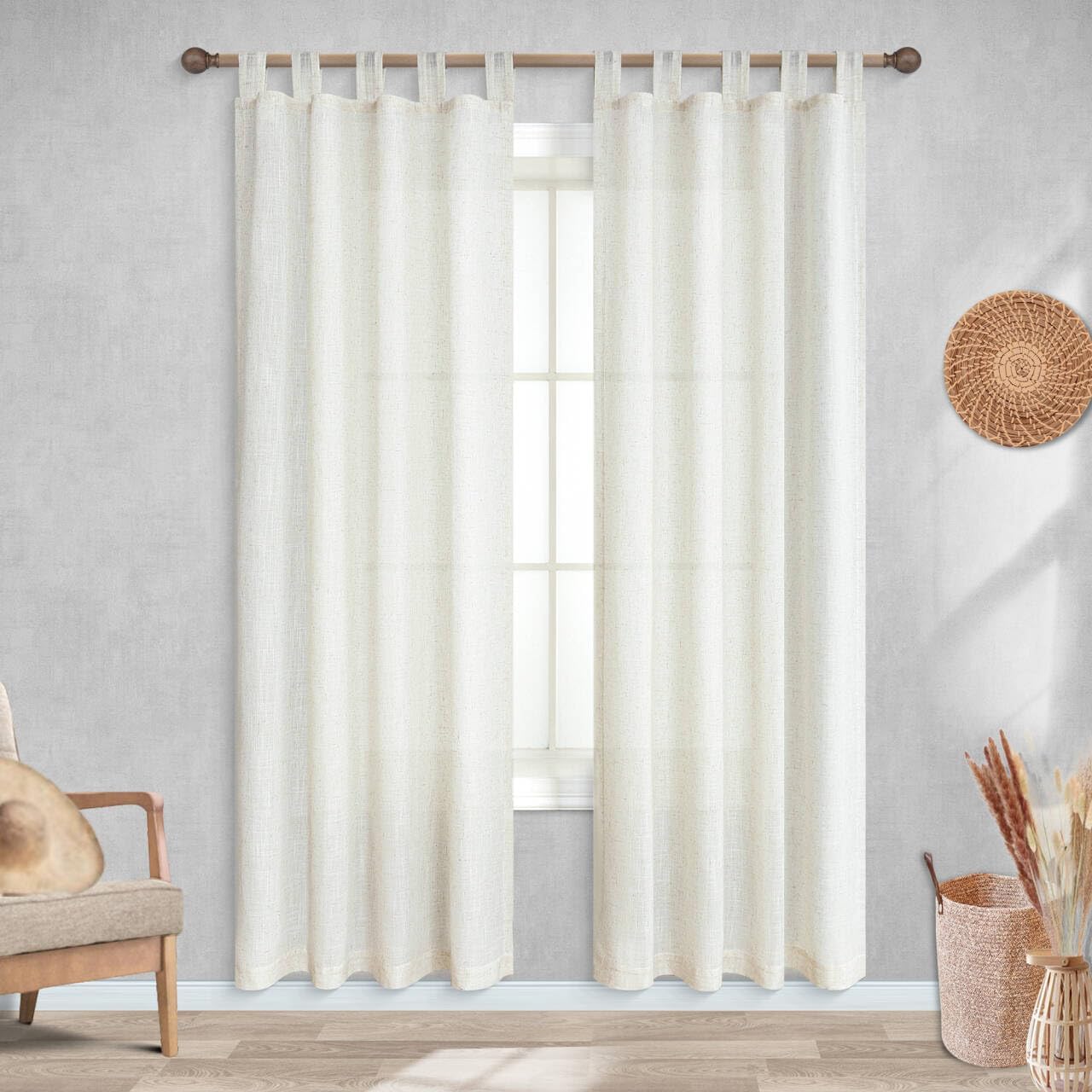 KOUFALL Cream Door Curtain Panels 78 Inch Long
