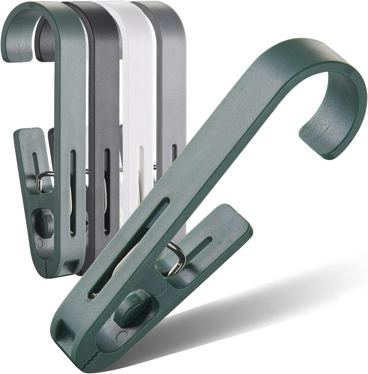 8 Pcs Large Clothes Pins Towel Clips with S Hooks