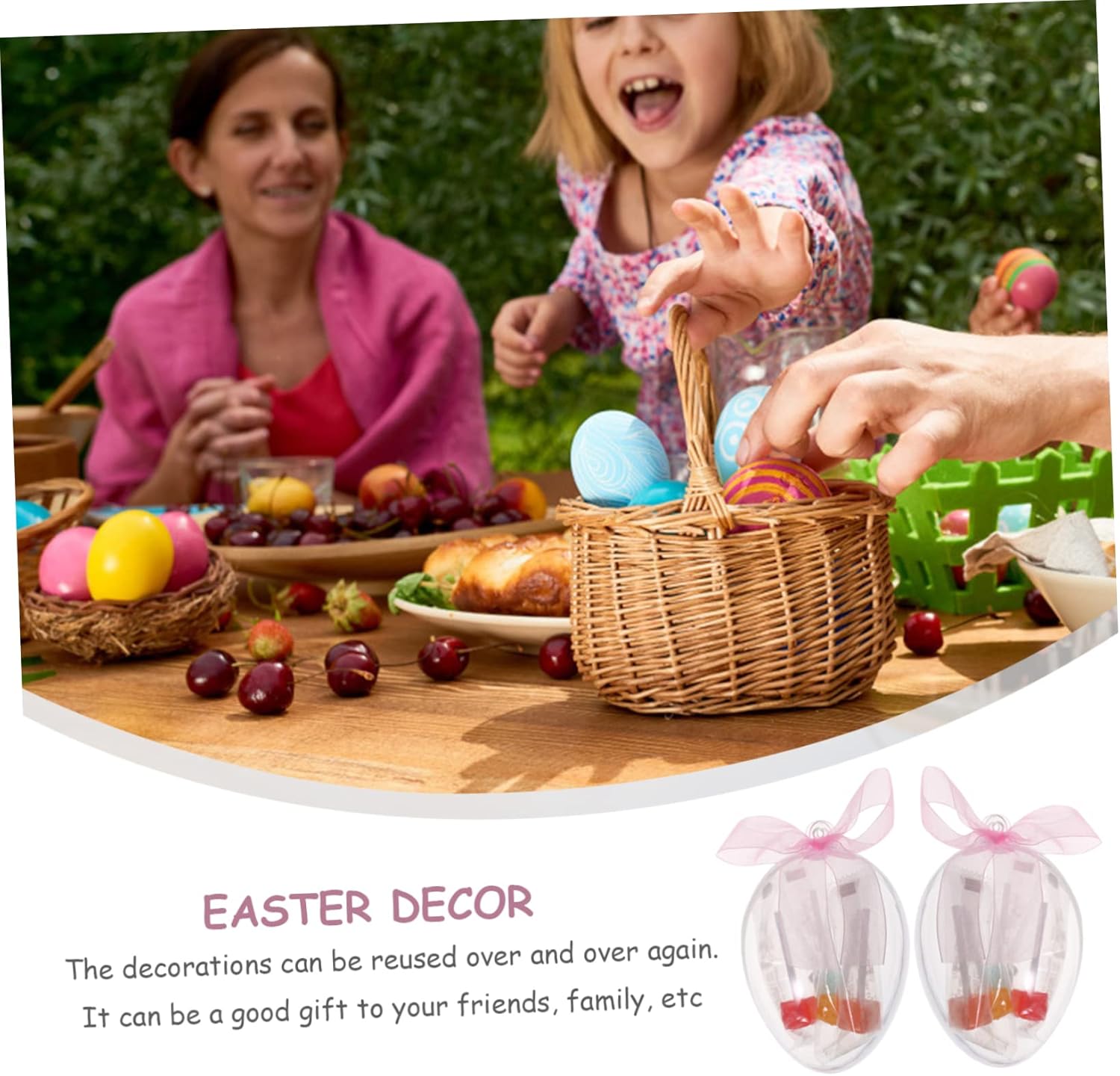 PRETYZOOM 6pcs Clear Egg Shaped Candy Holder for Easter Party Favors