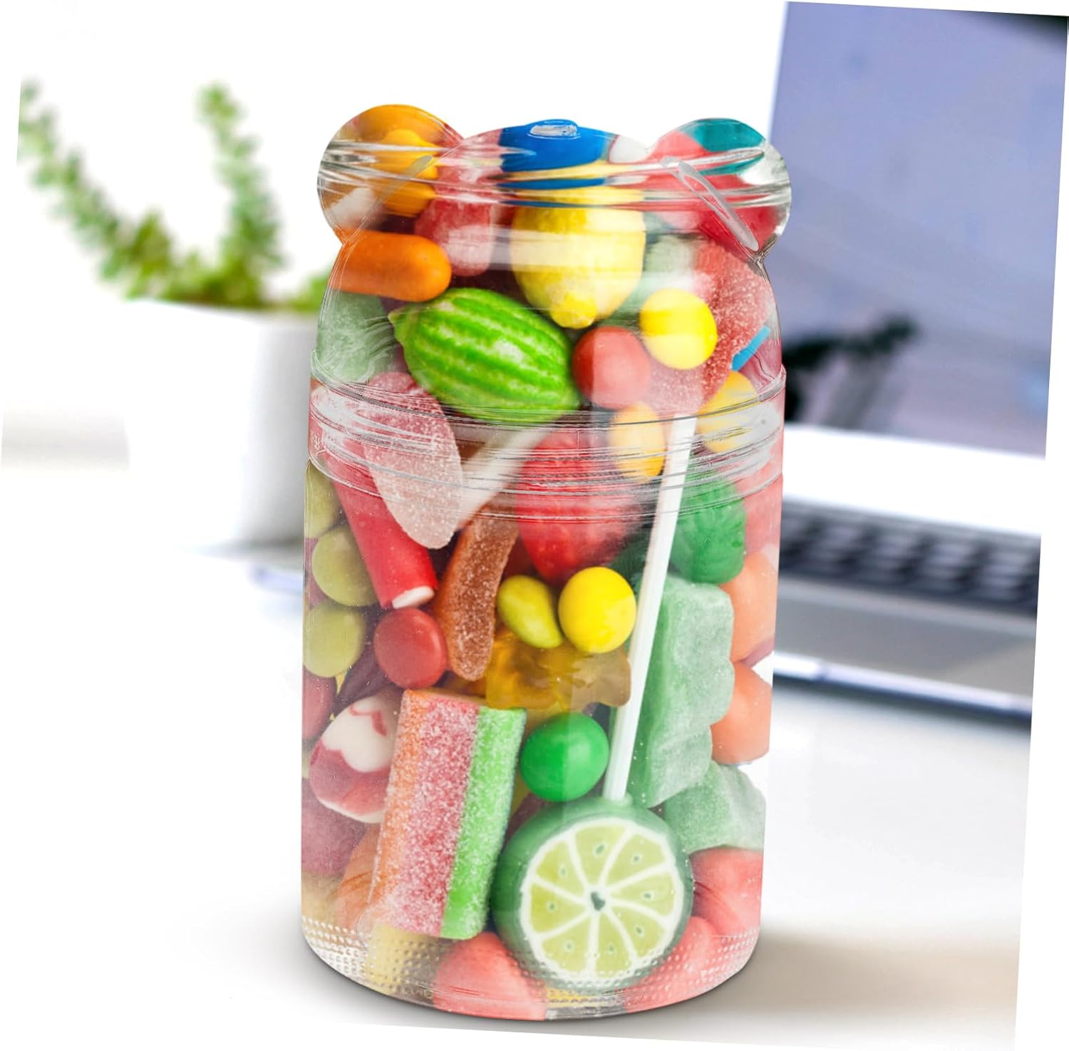 6pcs Transparent Bear Shaped Candy Storage Jars for Party Favors