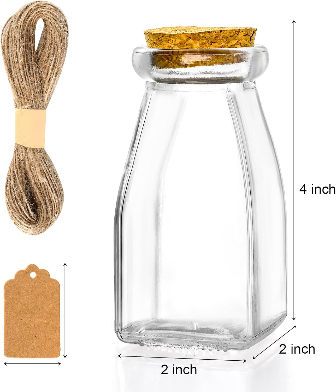 Yarlung 30 Pack Glass Favor Jars with Cork Lids