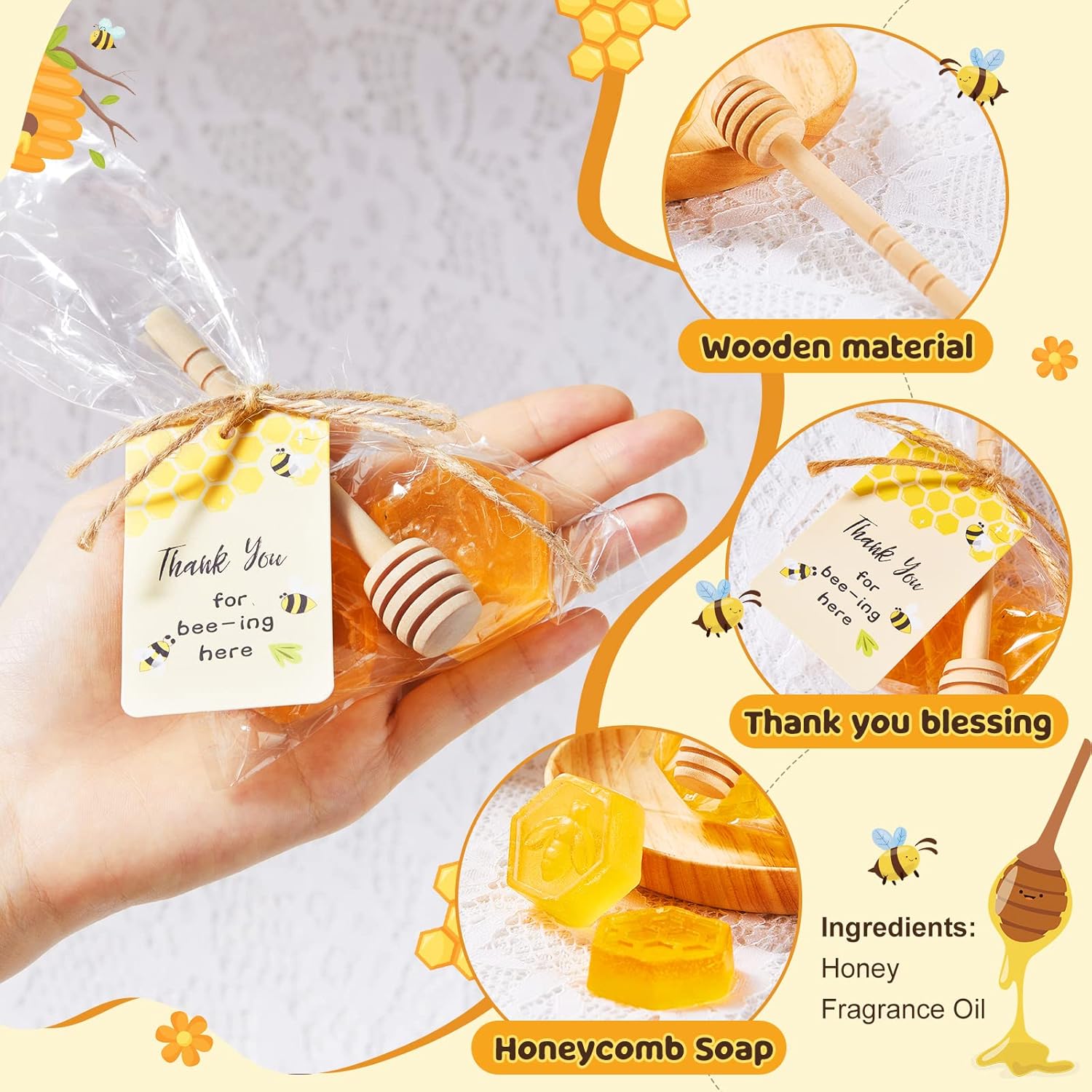 48 Pcs Baby Shower Favors Honeycomb Soap Set