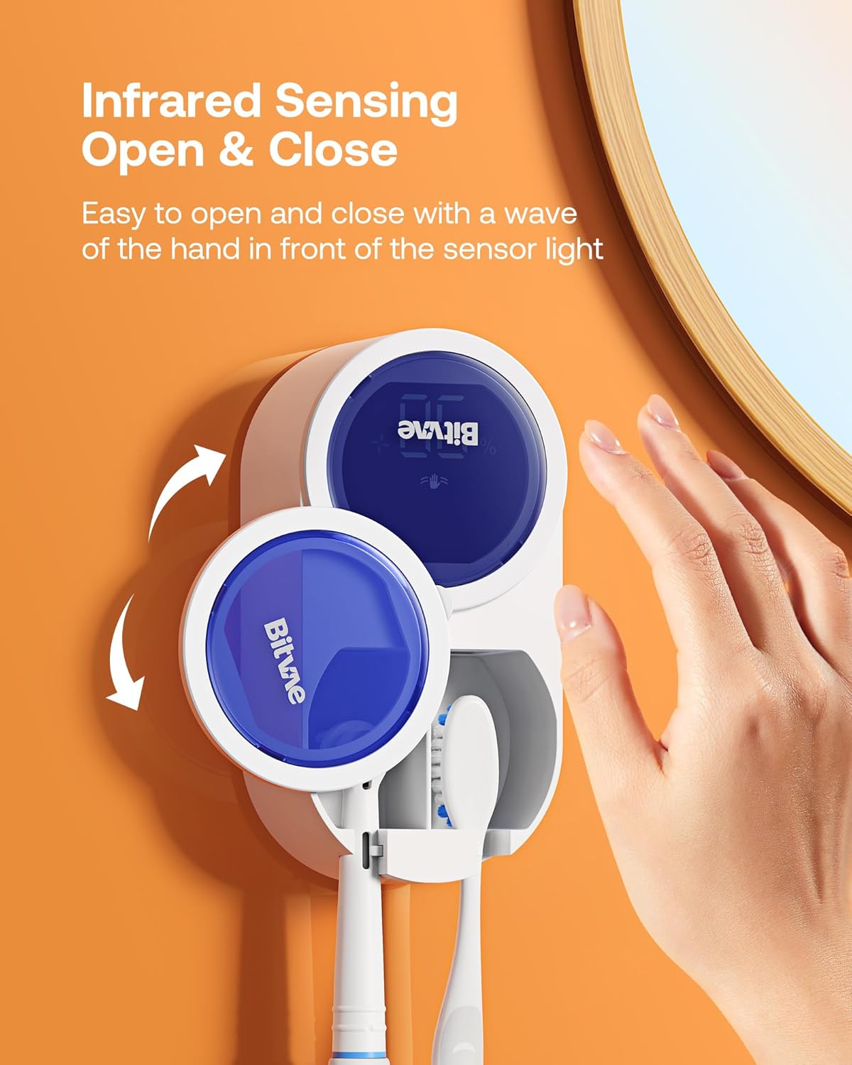 Bitvae Toothbrush Cleaner With LED Display Wall Mount Holder
