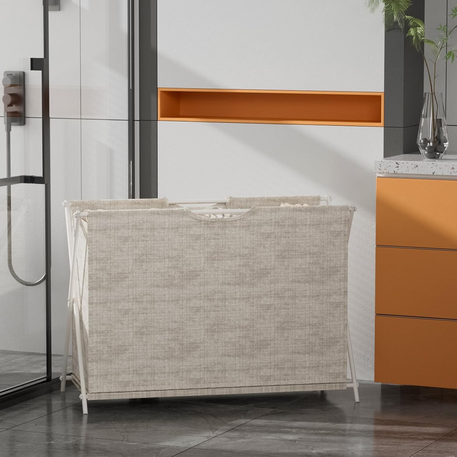 Vasicar 3 Section Laundry Sorter Basket Hamper Organizer