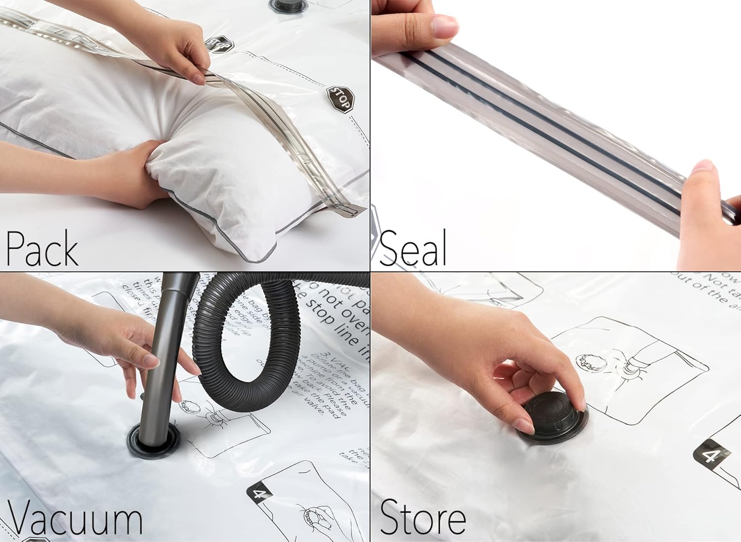 SpaceAid 14 Pack Vacuum Storage Bags with Electric Pump