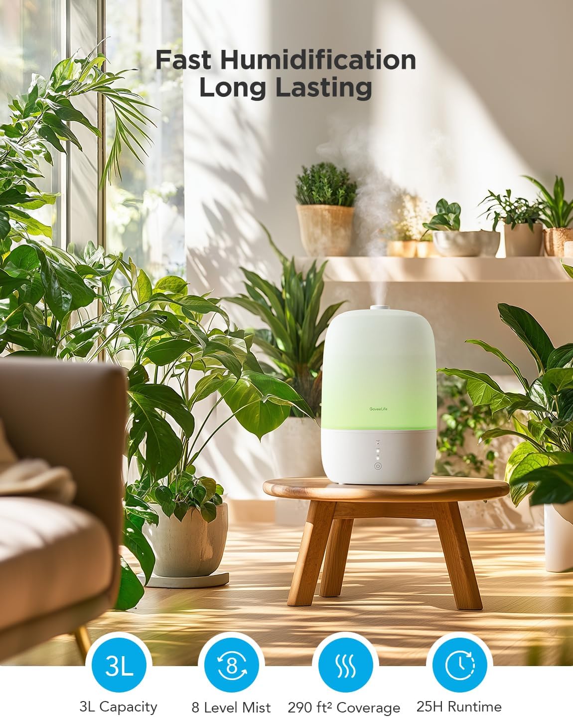 GoveeLife Smart Humidifier with Essential Oil Diffuser and Night Light