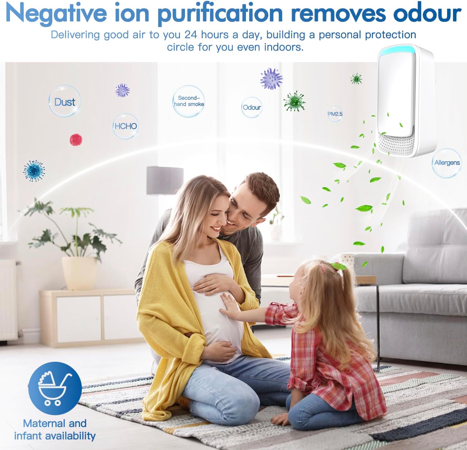 AUKUU Plug In Air Ionizers 4 Pack Negative Ion Purifier