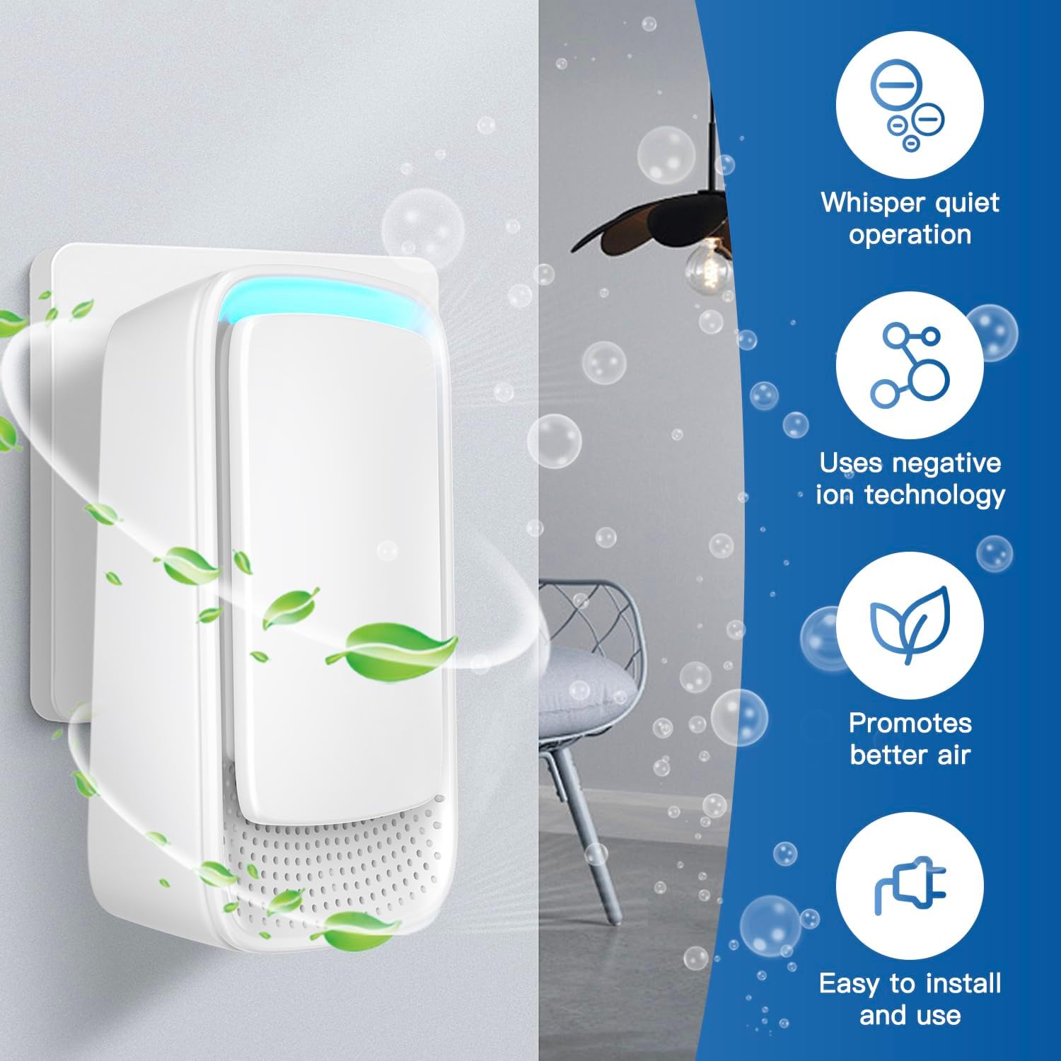 AUKUU Plug In Air Ionizers 4 Pack Negative Ion Purifier