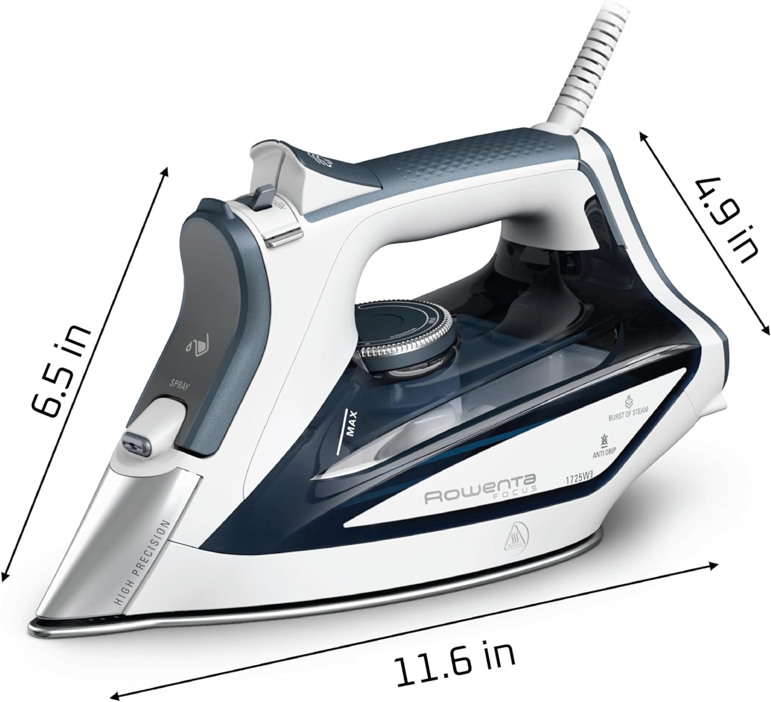 Rowenta Steam Iron with 400 Microsteam Holes and 1725 Watts