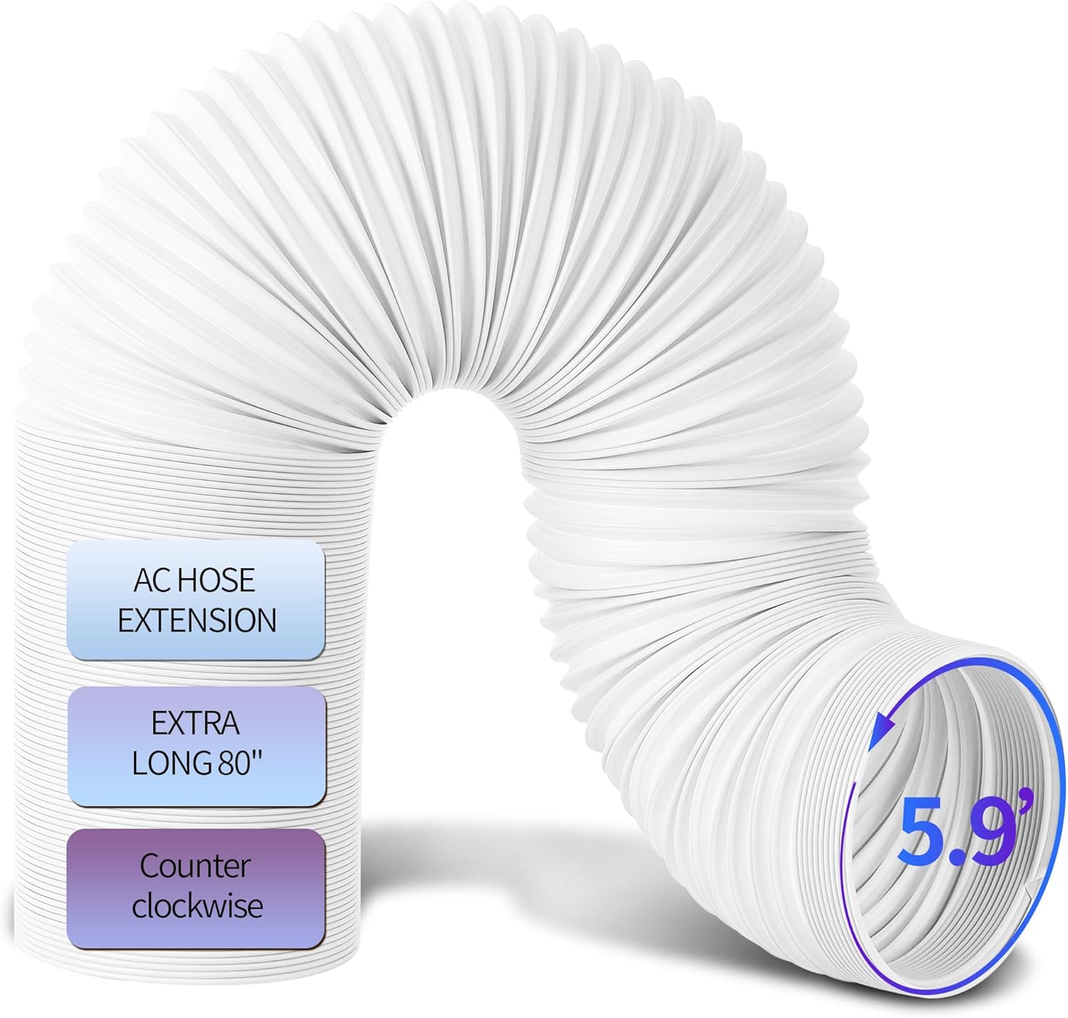 80 Inch Portable AC Exhaust Hose with Steel Wire