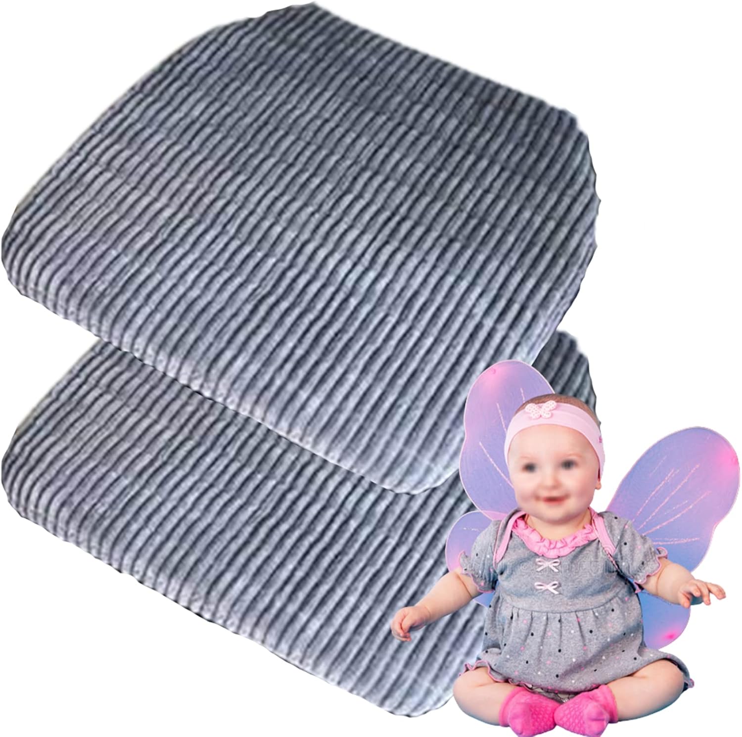Corduroy Stripe Chair Cushion Set of 2