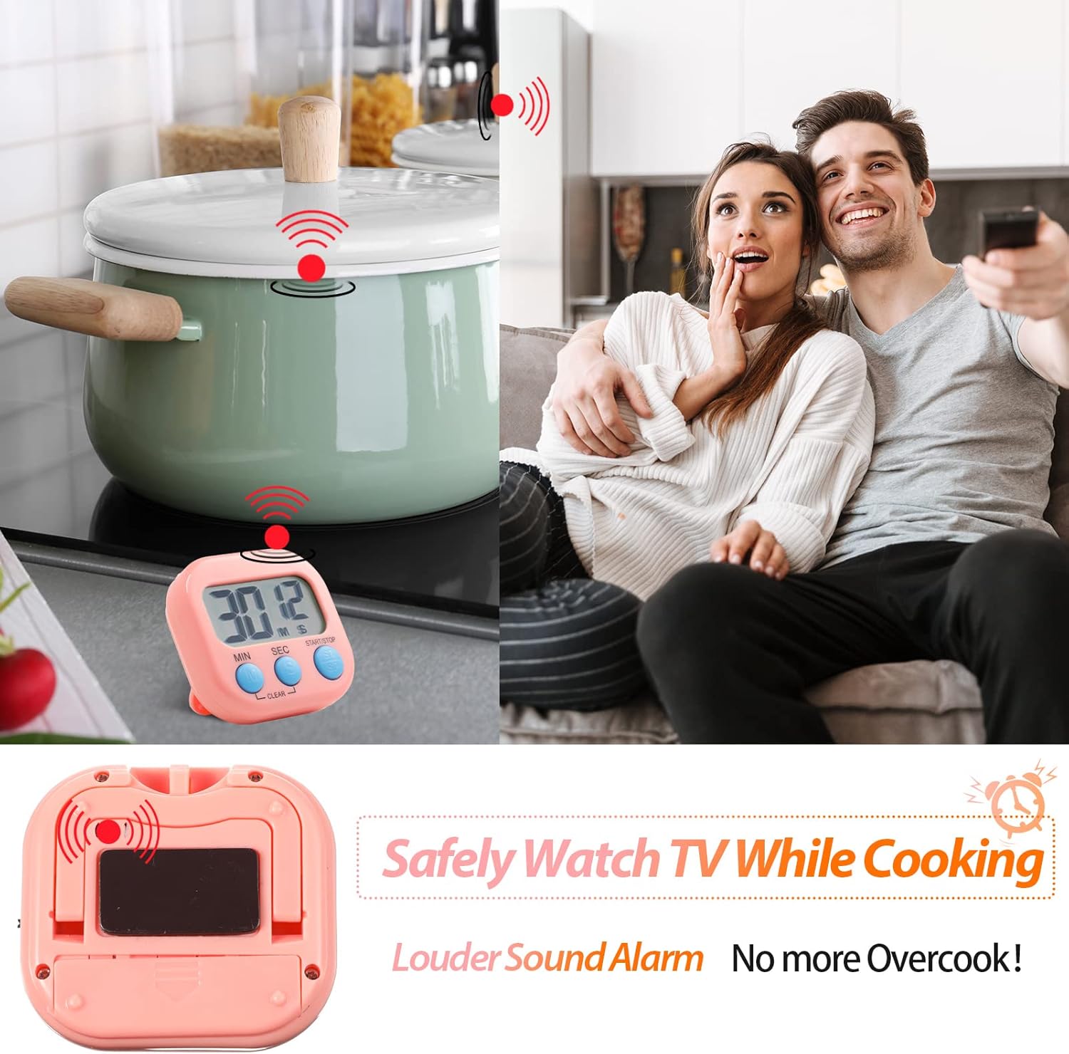 24 Piece Digital Kitchen Timer with Magnetic Base