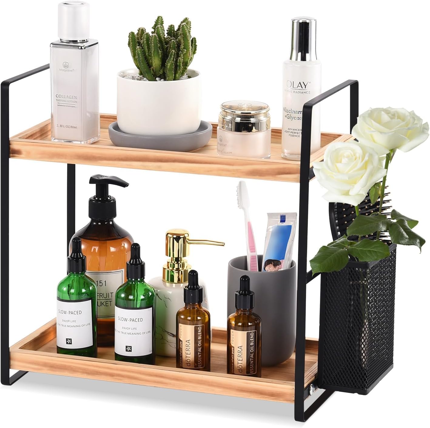 LEMIKKLE Bathroom Counter Organizer with Basket