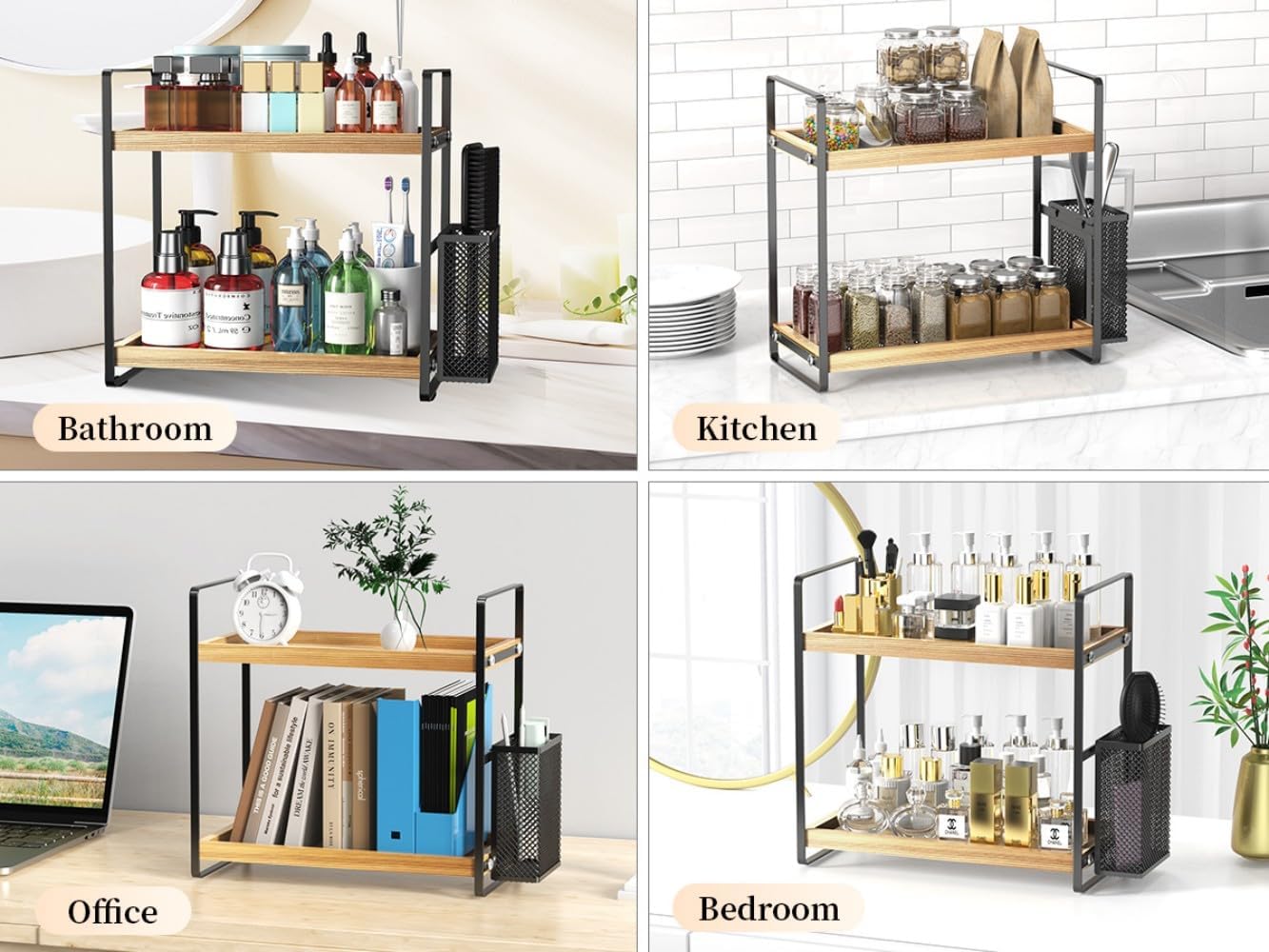 LEMIKKLE Bathroom Counter Organizer with Basket