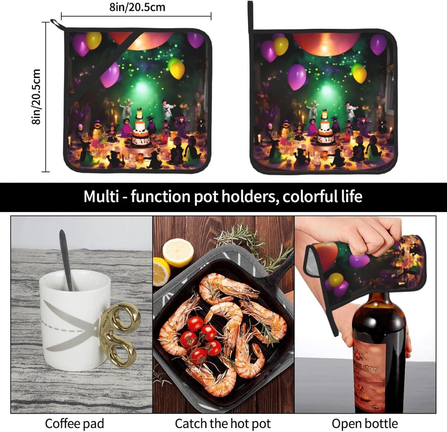 Halloween Party Kitchen Set with Heat Resistant Gloves