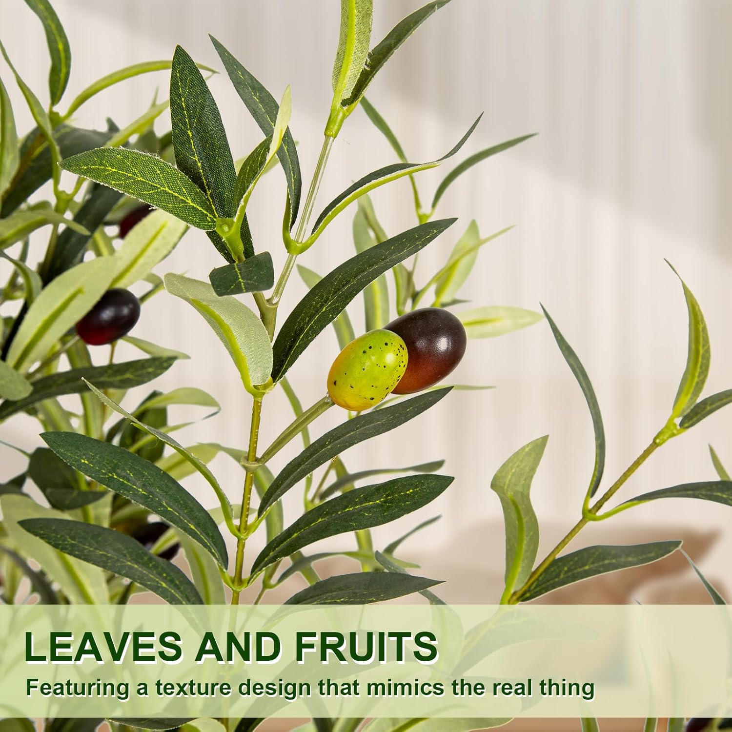 VIVATREES Olive Tree Artificial Indoor 6FT with White Planter