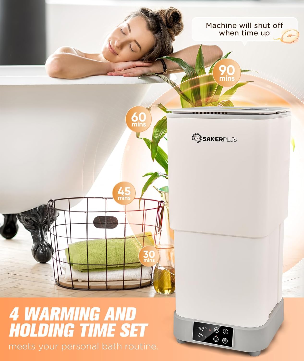Sakerplus 30L Heated Towel Warmer Bucket