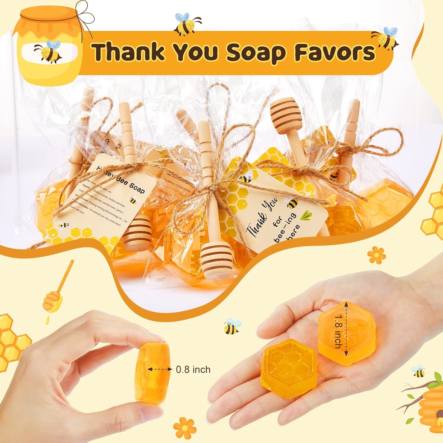 48 Pcs Baby Shower Favors Honeycomb Soap Set
