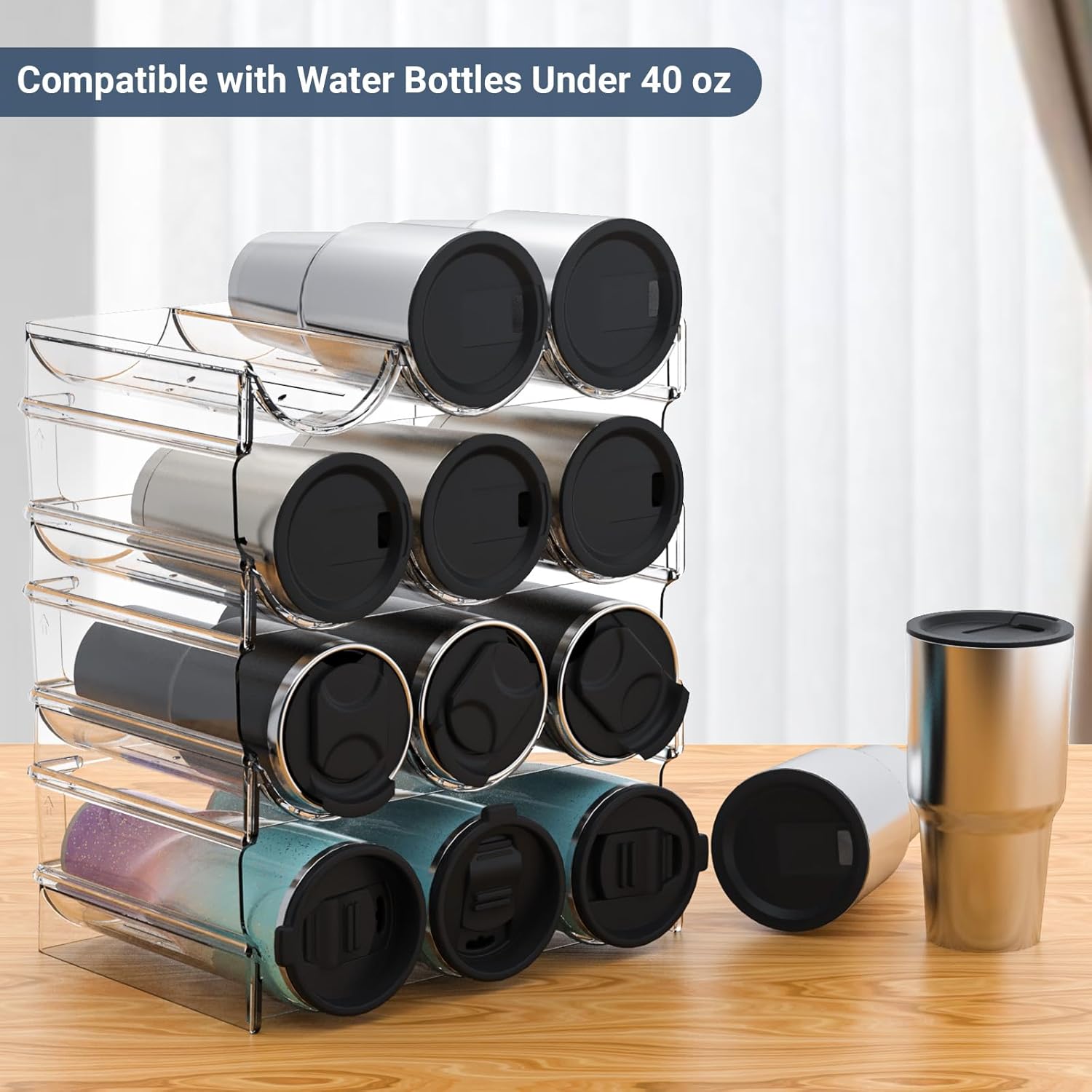 Benaep 4 Tier Plastic Bottle Organizer with 12 Containers