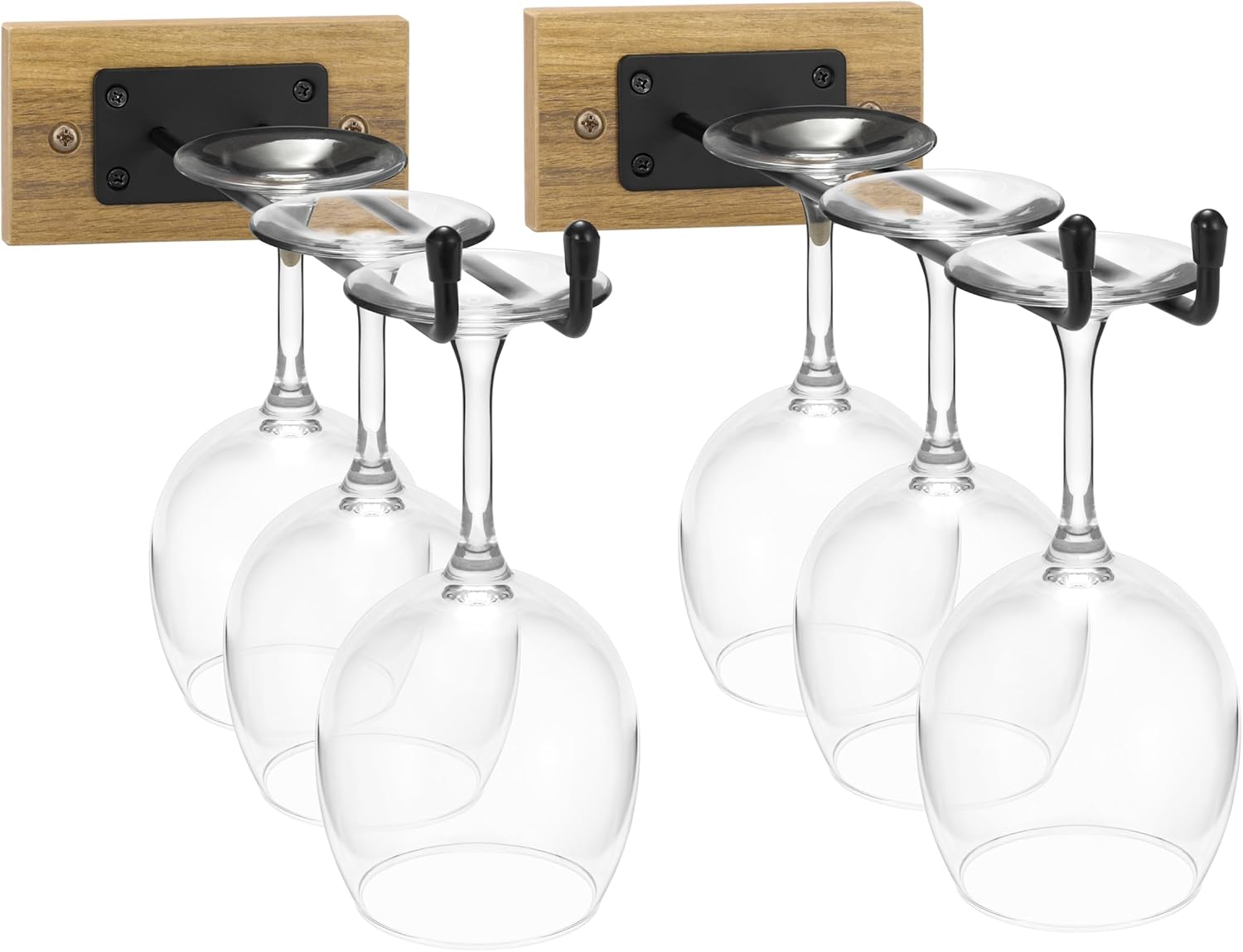 Sorbus Wall Mounted Wine Rack Stemware Set