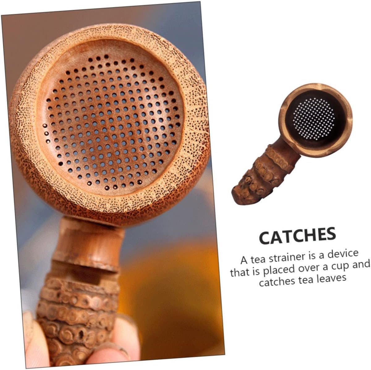 GRIRIW Tea Infuser Bamboo Mesh Filter Strainer