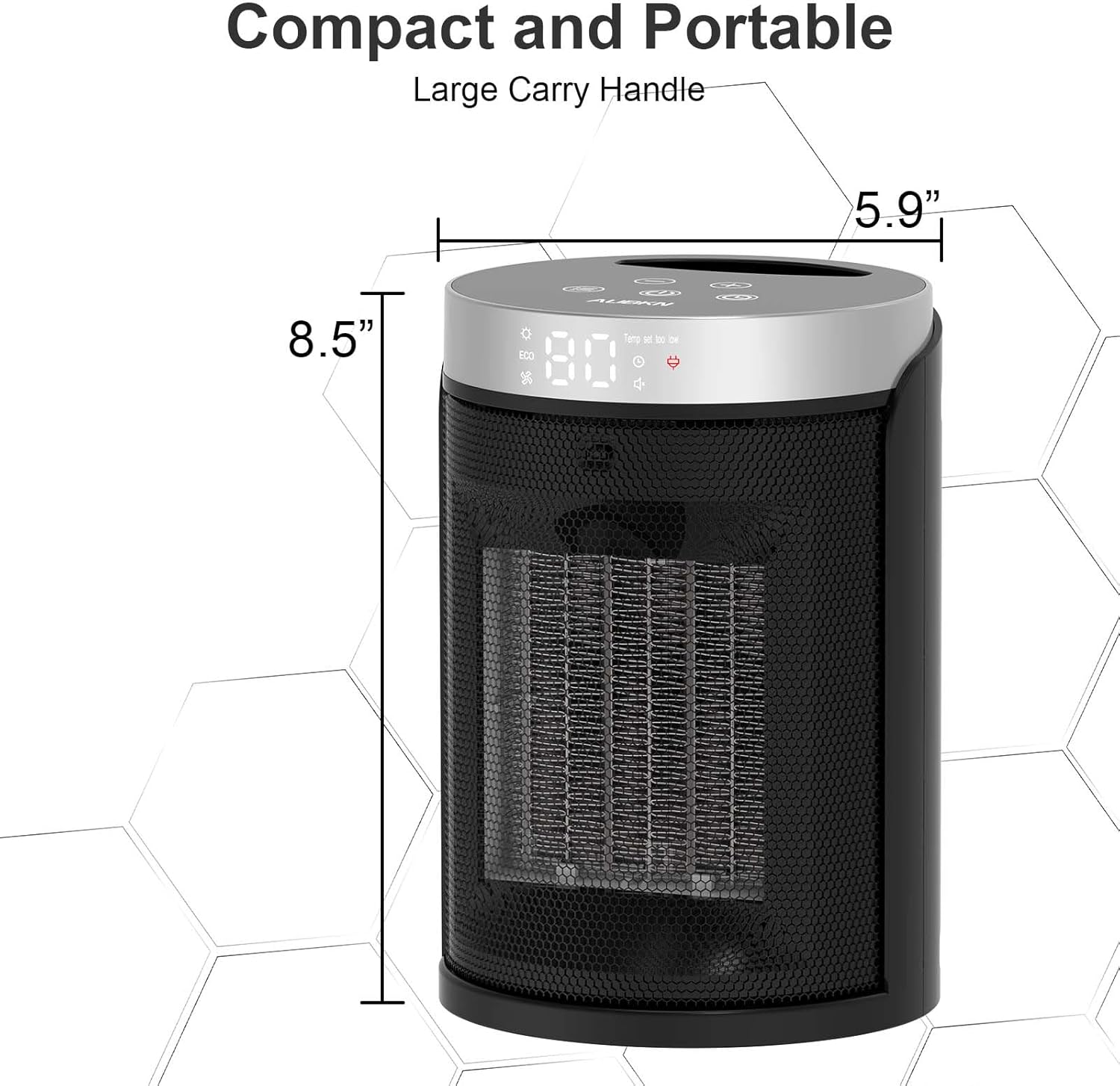 AUBKN 1500W Electric Space Heater with Remote Control and Thermostat