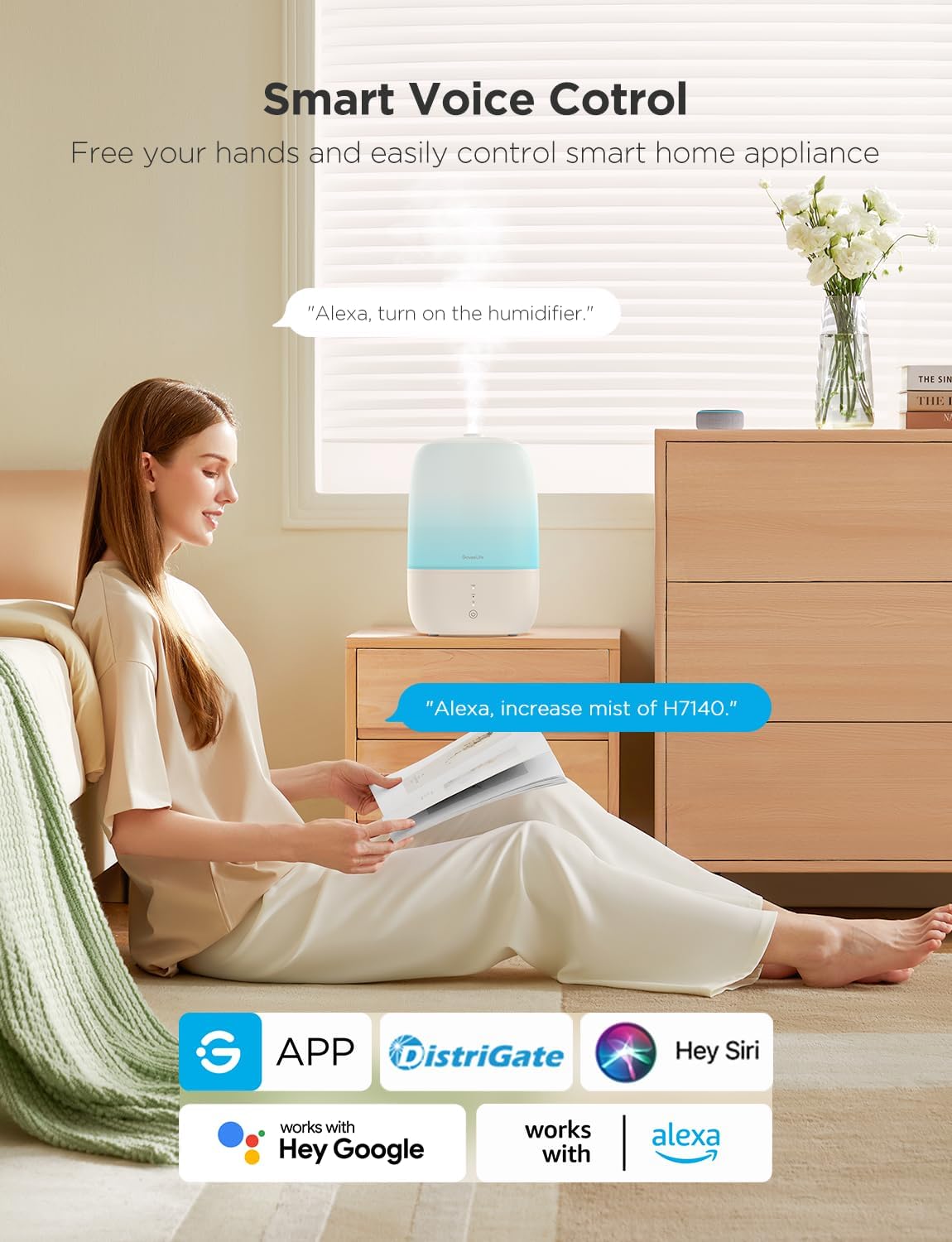 GoveeLife Smart Humidifier with Essential Oil Diffuser and Night Light