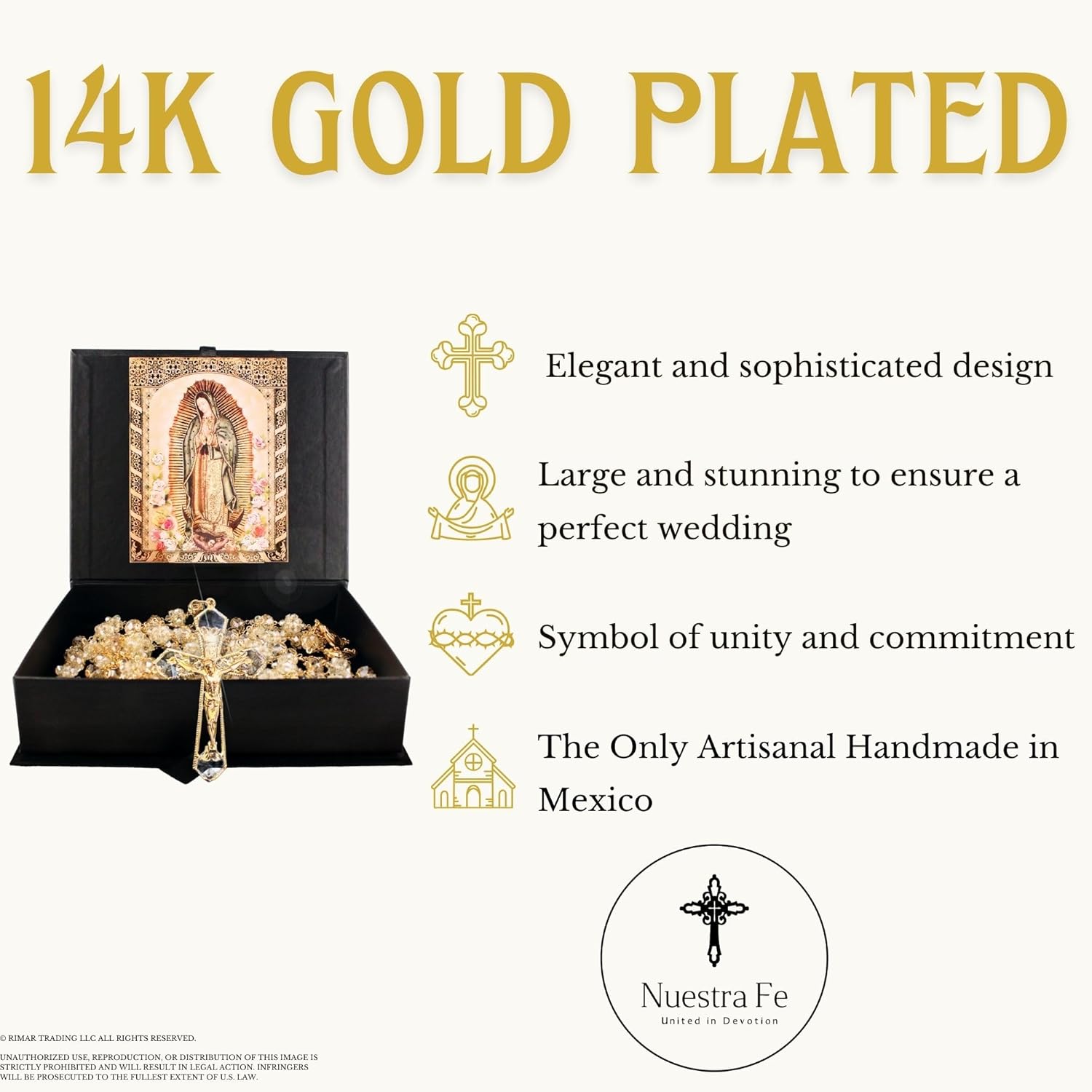 Cuitxi Wedding Lasso with Jesus and Virgen de Guadalupe - Premium Gift Box