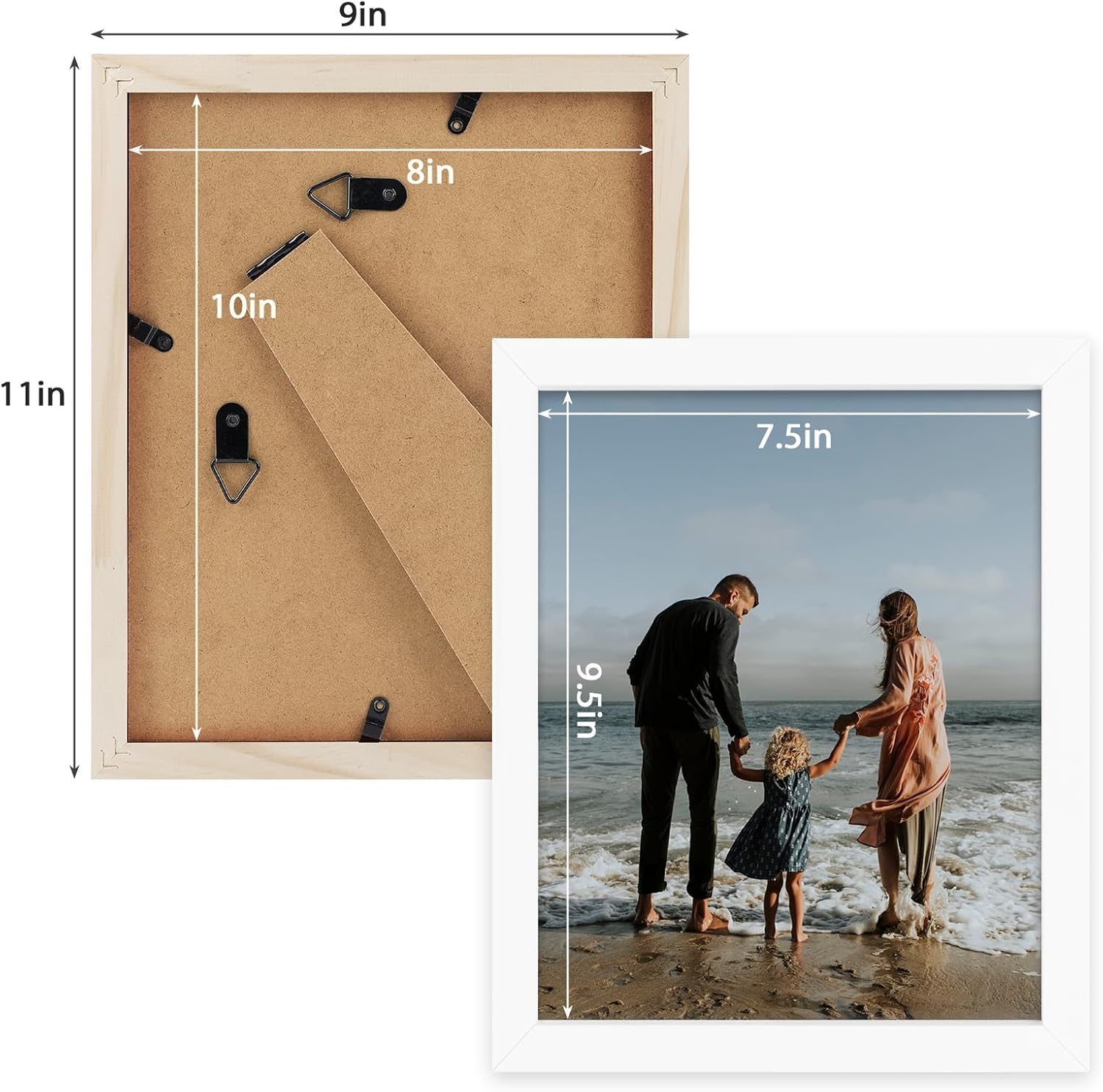 Golden State Art 8x10 White Wooden Picture Frame with Tempered Glass 5 Packs