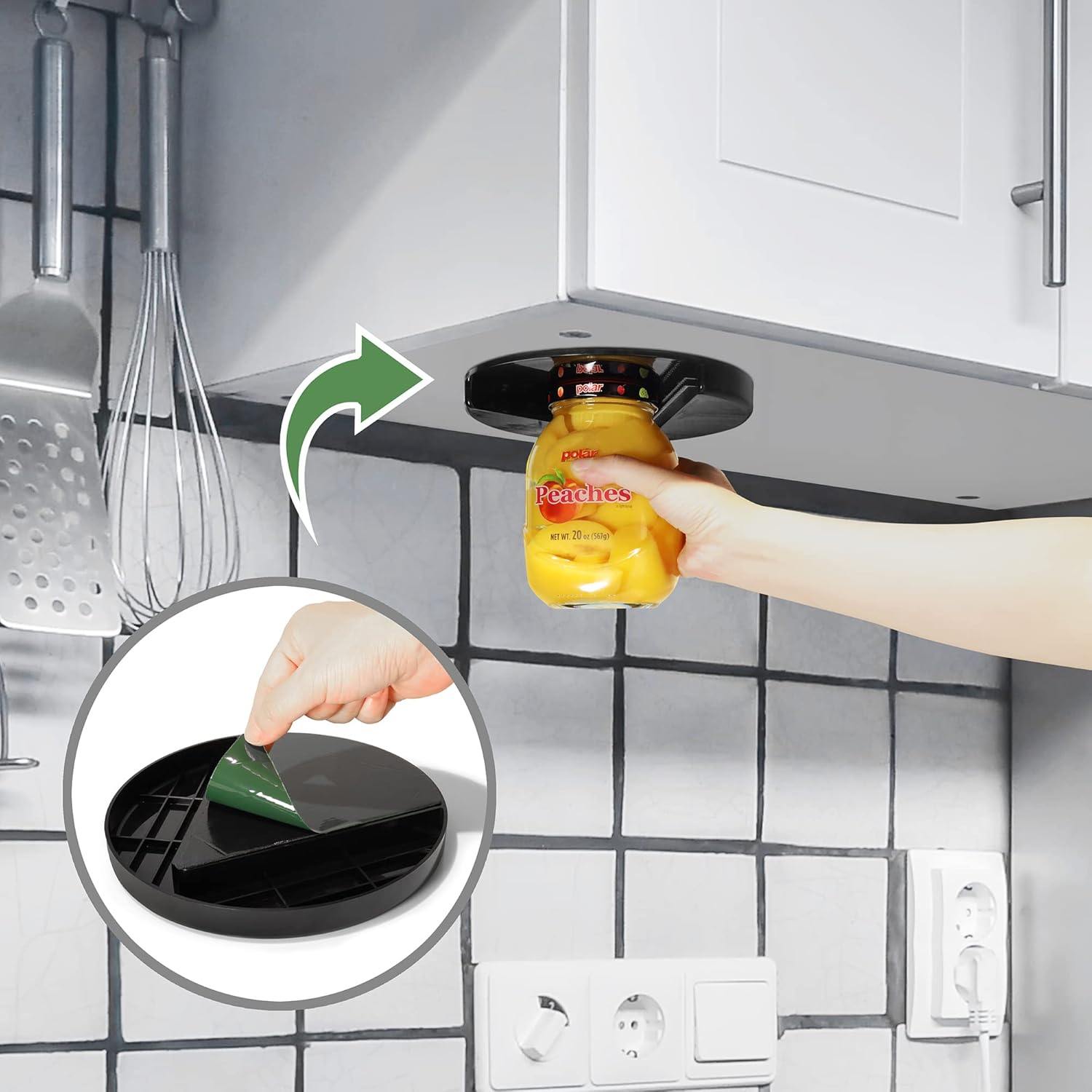 Under Counter Jar Opener for Weak Hands - Black