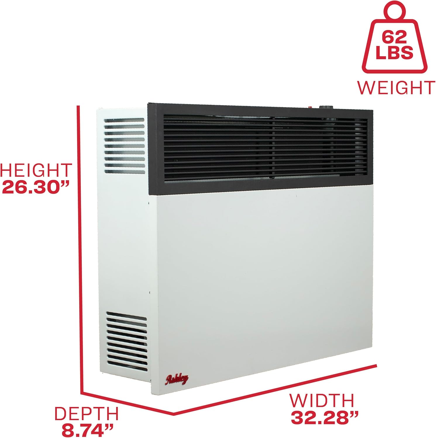 Ashley Direct Vent Wall Heater Dual Fuel 25000 BTU