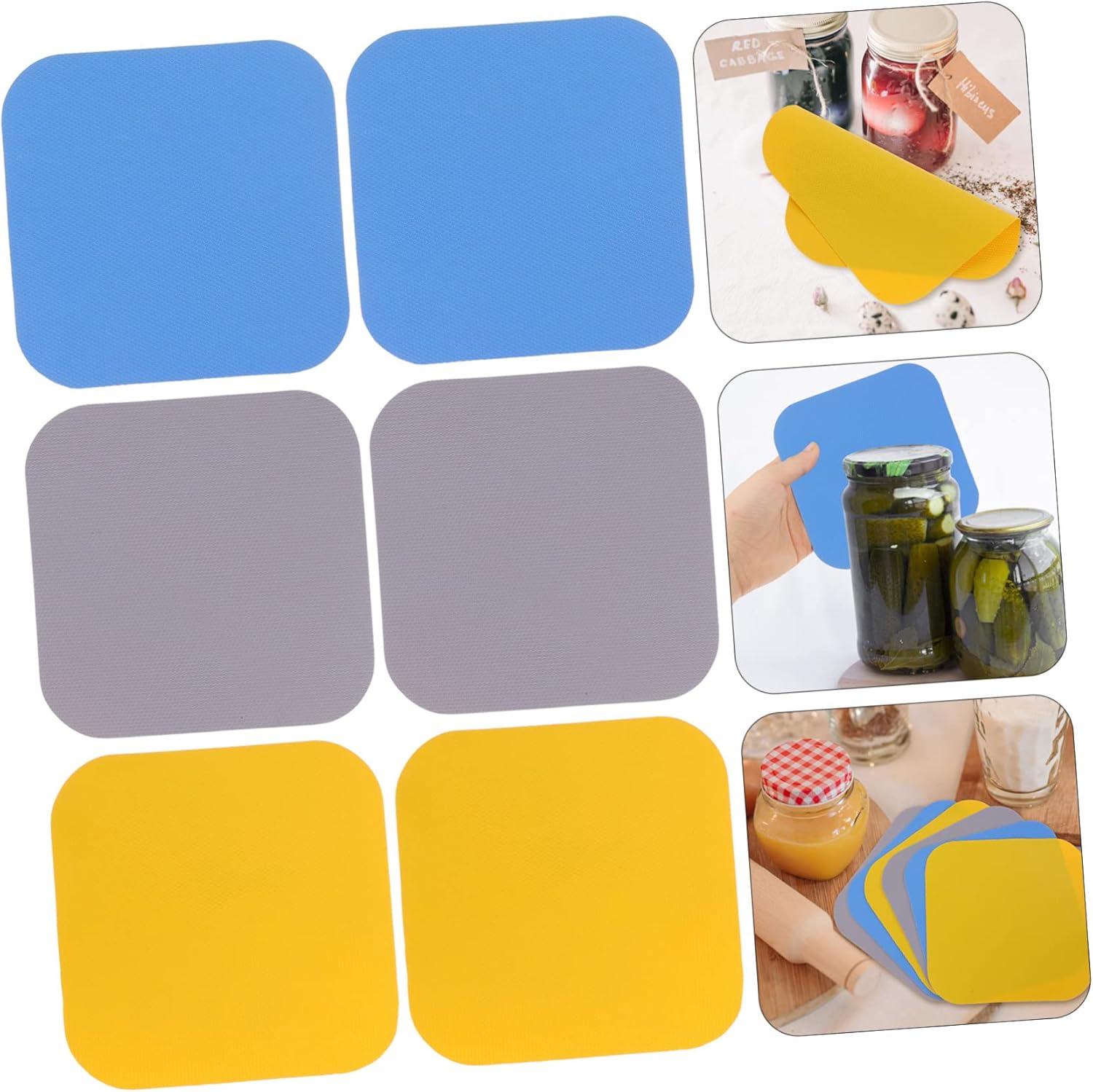 DECHOUS 6pc Jar Lid Opener Set with Rubber Mats