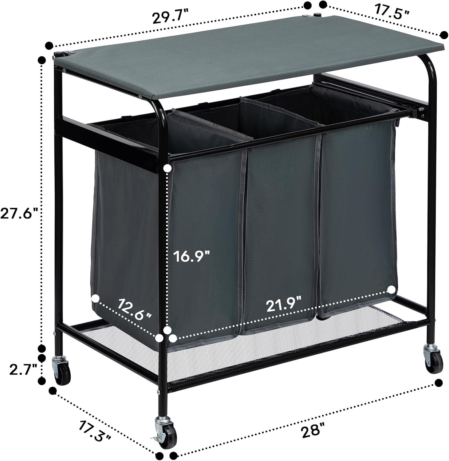 ALIMORDEN Laundry Sorter with Ironing Board and Folding Lid